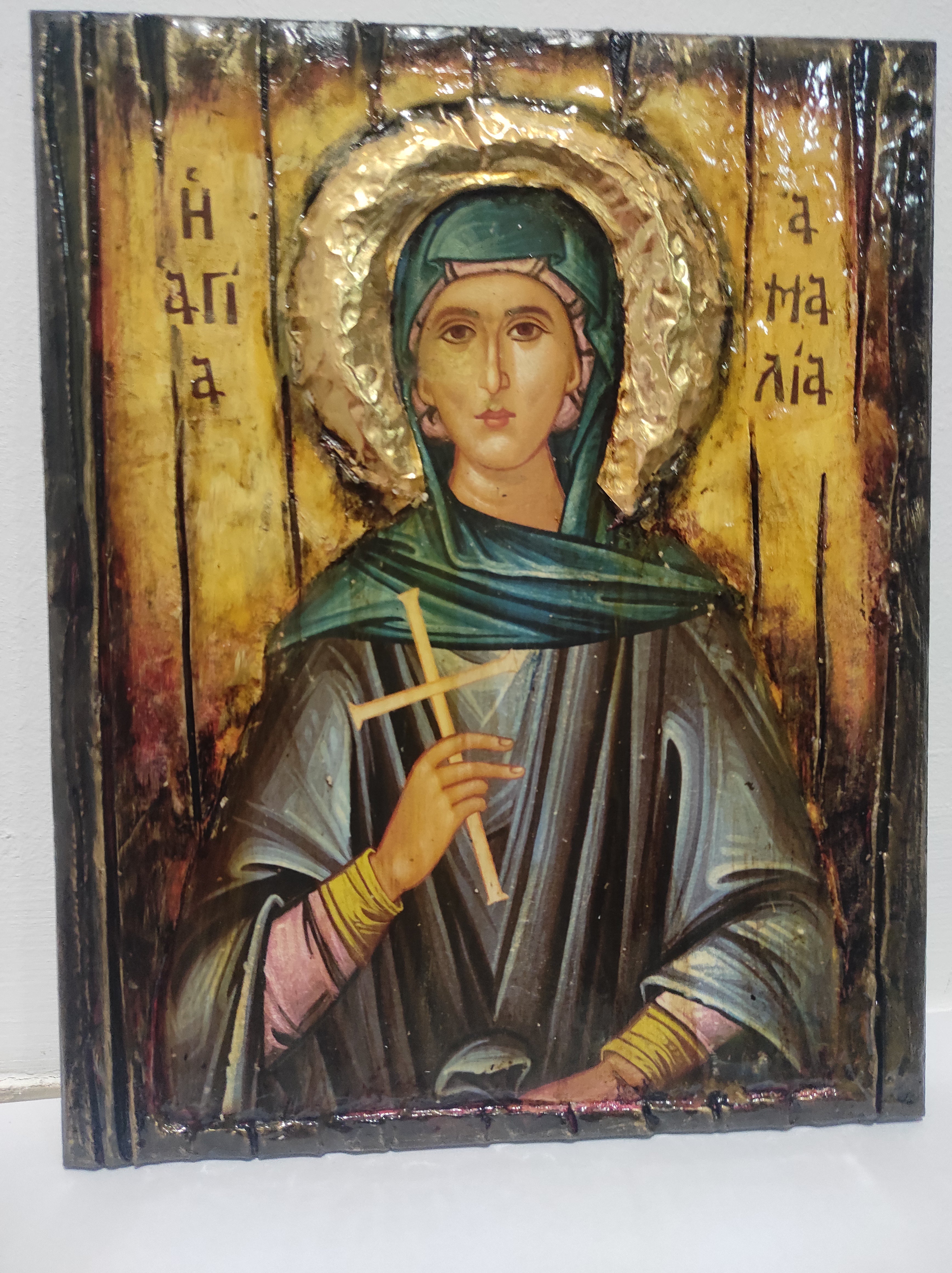 Saint St. Amelia, Amalia Icon-Handmade Greek Orthodox  Icon