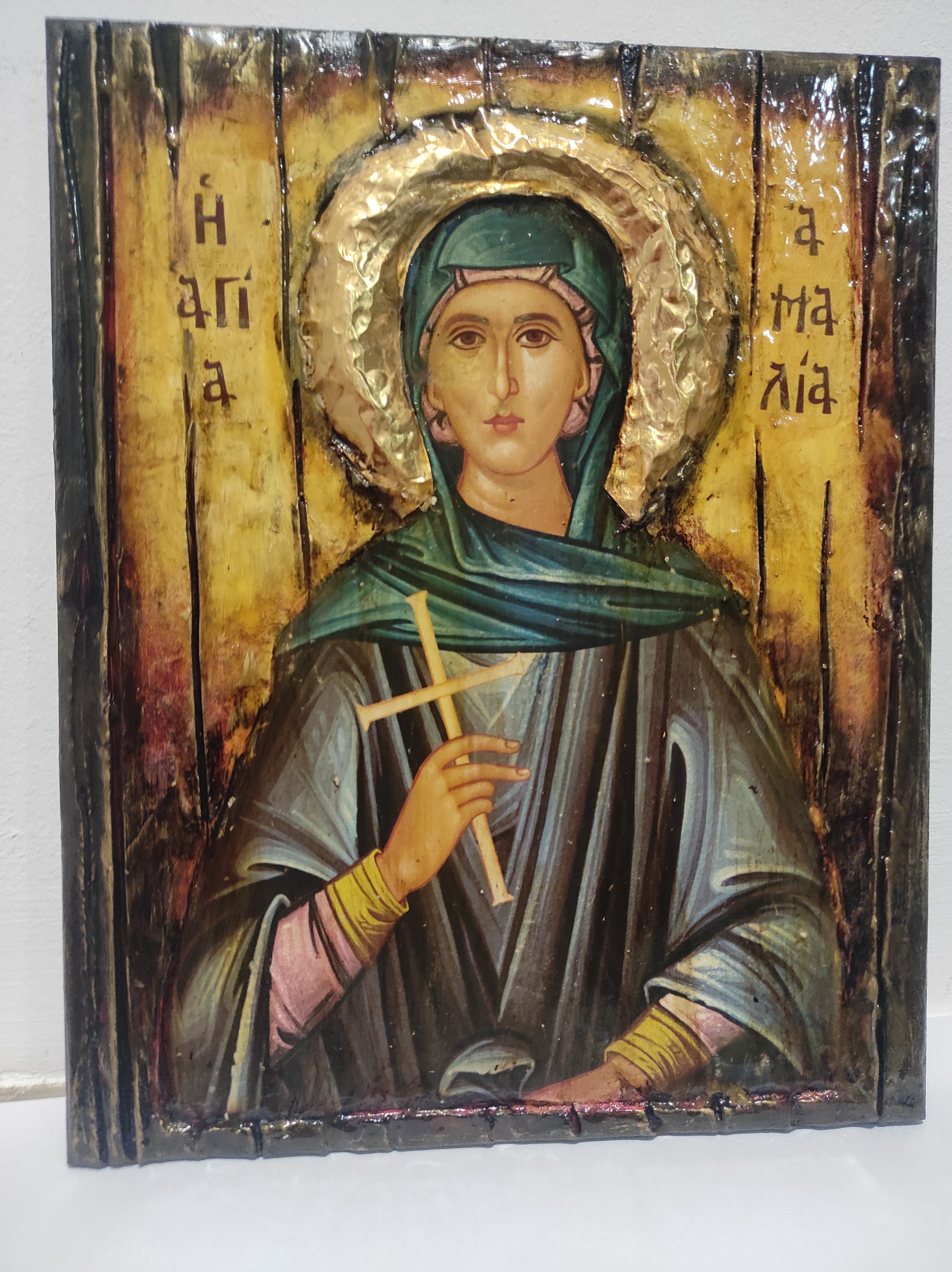 Saint St. Amelia, Amalia Icon-Handmade Greek Orthodox  Icon