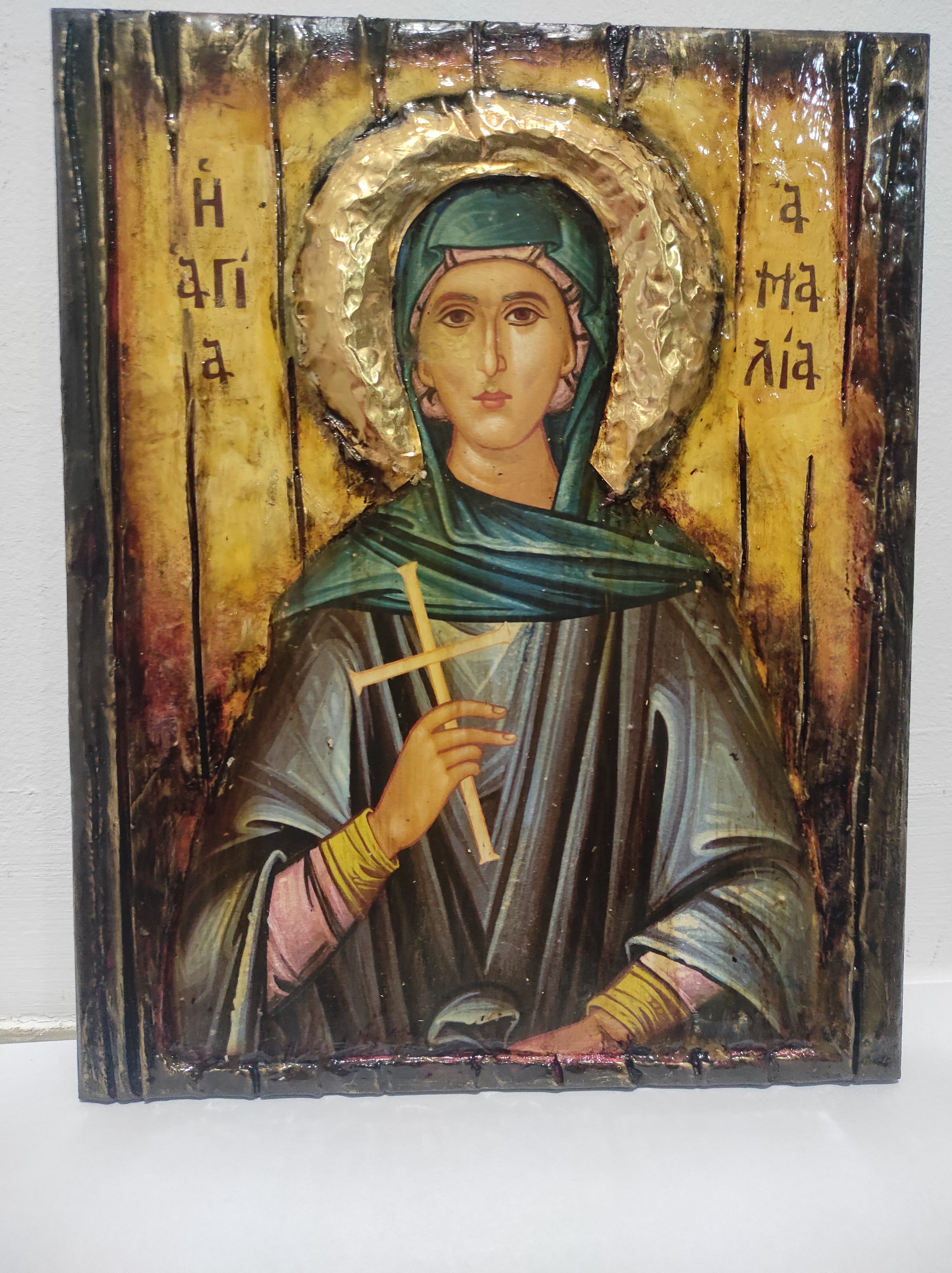 Saint St. Amelia, Amalia Icon-Handmade Greek Orthodox  Icon