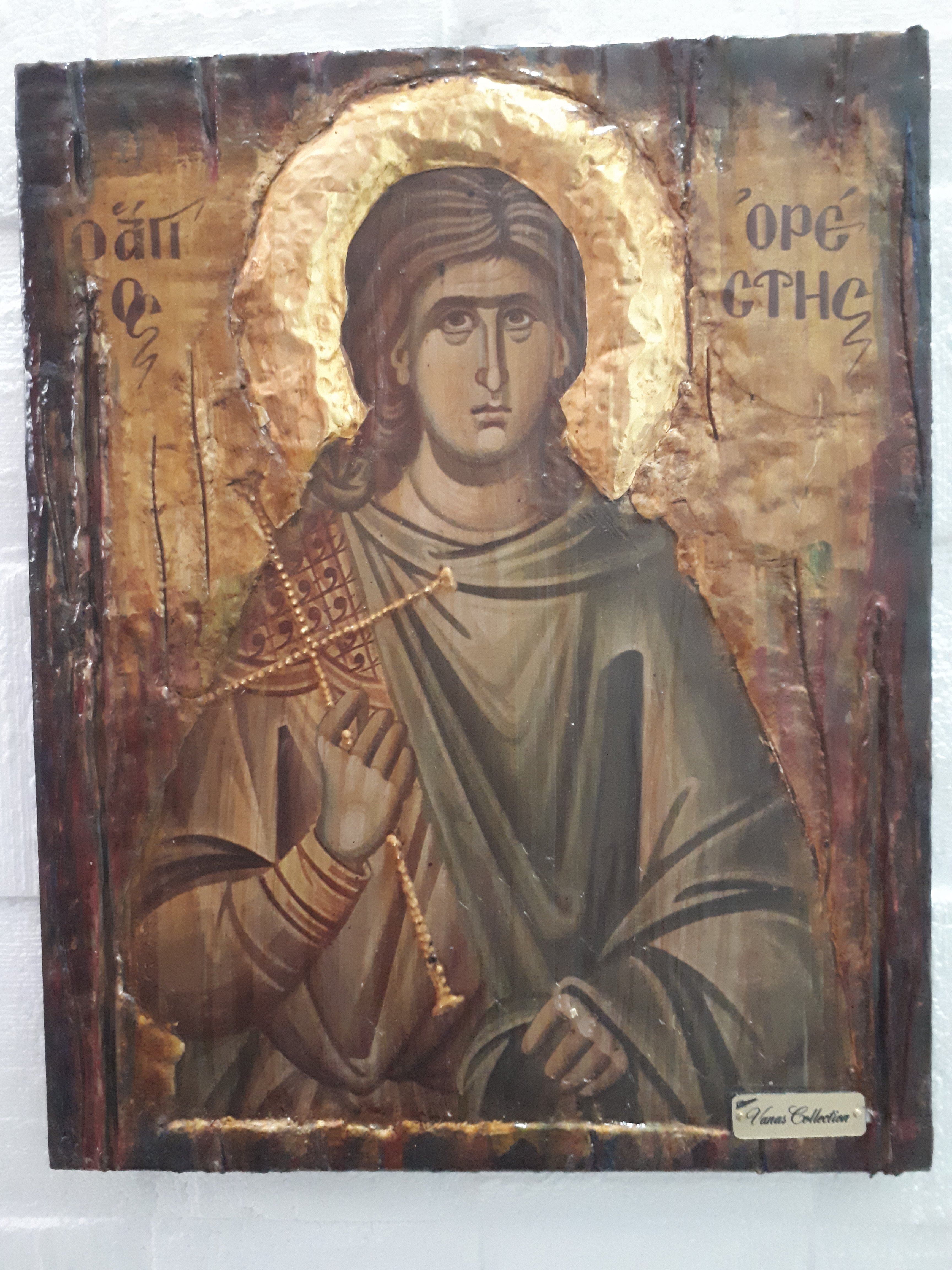 Saint St. Orestes Orestis on Wood Icon-Greek Orthodox Byzantine Icons - Vanas Collection