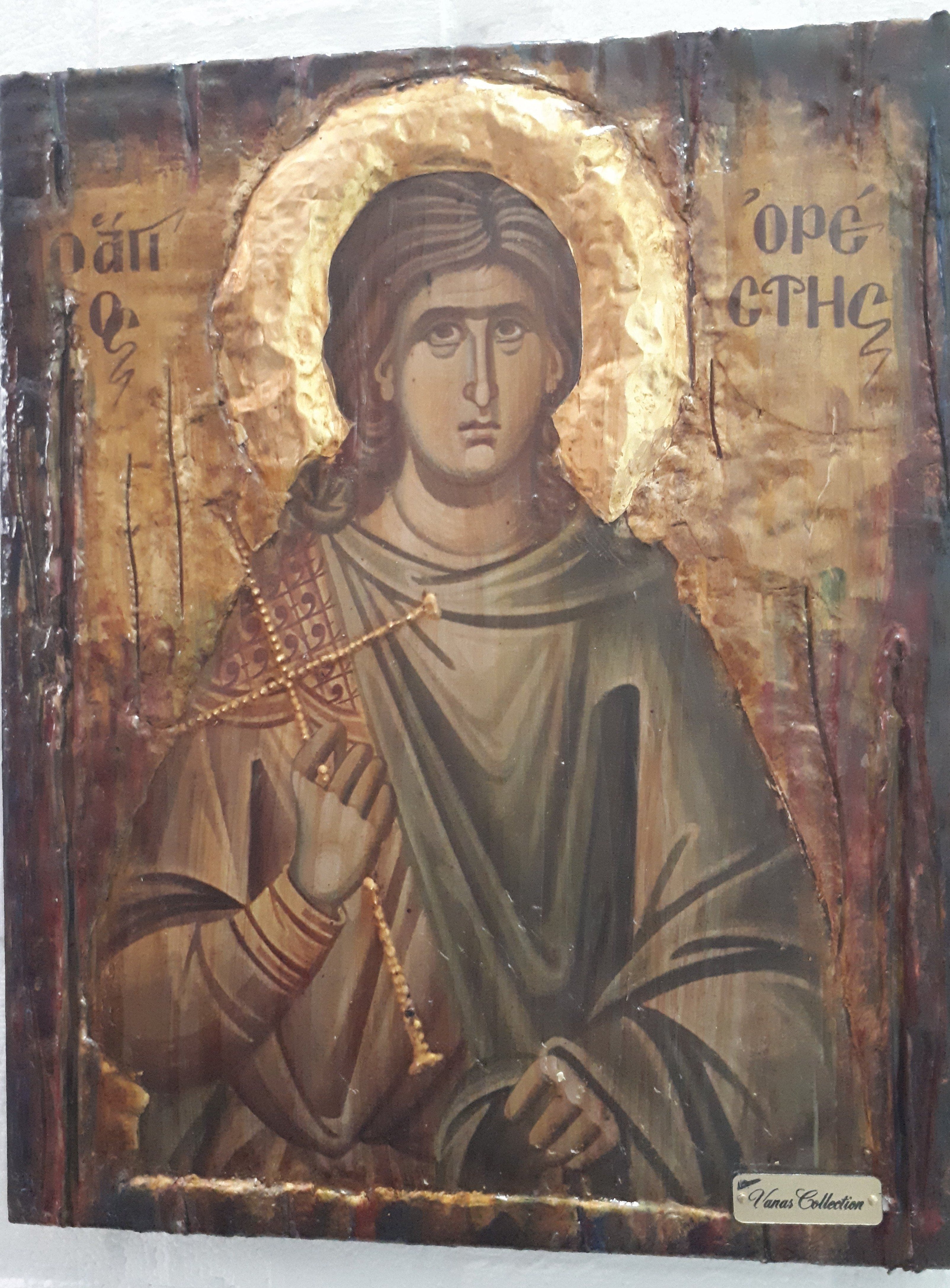 Saint St. Orestes Orestis on Wood Icon-Greek Orthodox Byzantine Icons - Vanas Collection