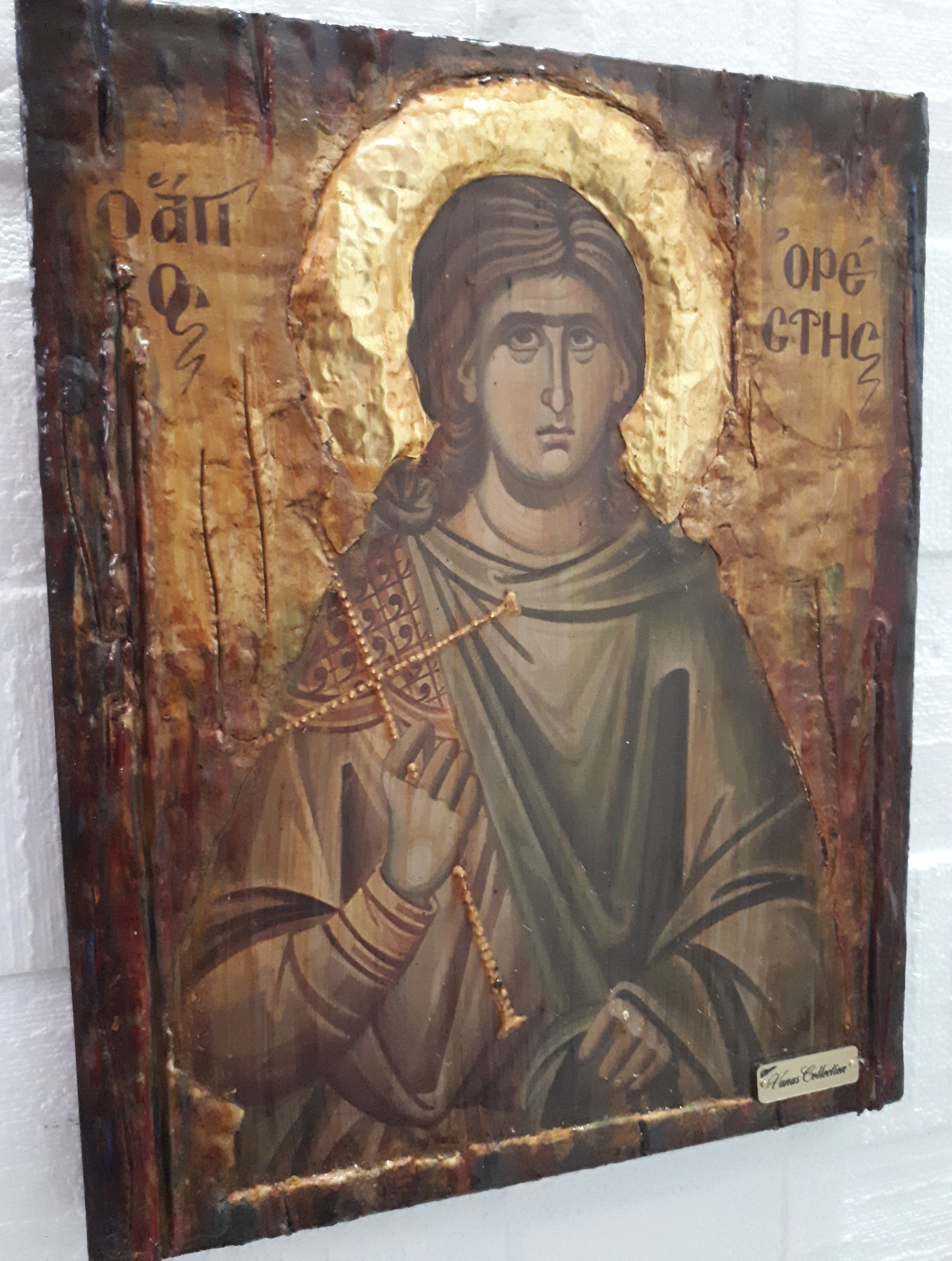 Saint St. Orestes Orestis on Wood Icon-Greek Orthodox Byzantine Icons - Vanas Collection