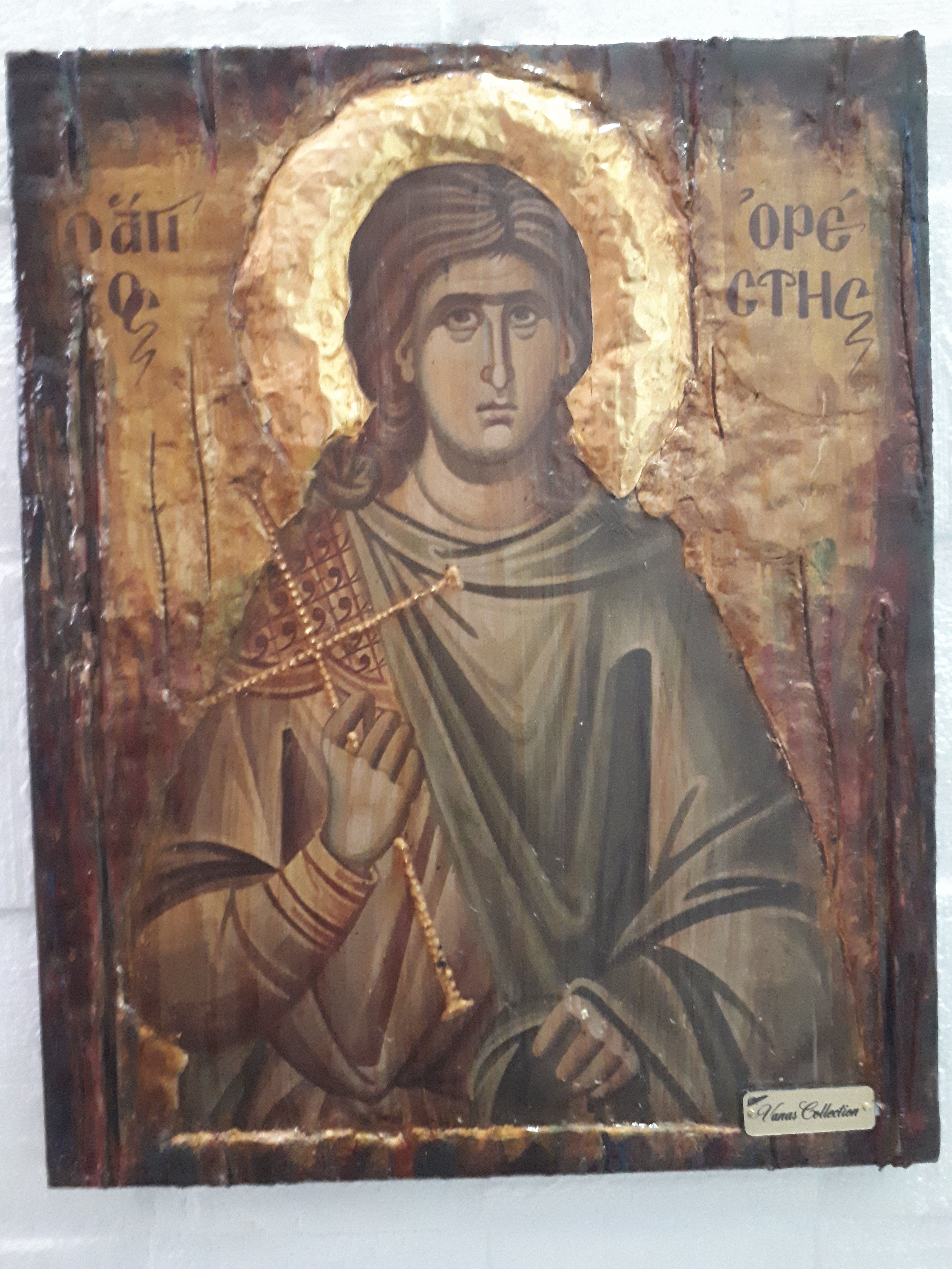 Saint St. Orestes Orestis on Wood Icon-Greek Orthodox Byzantine Icons - Vanas Collection