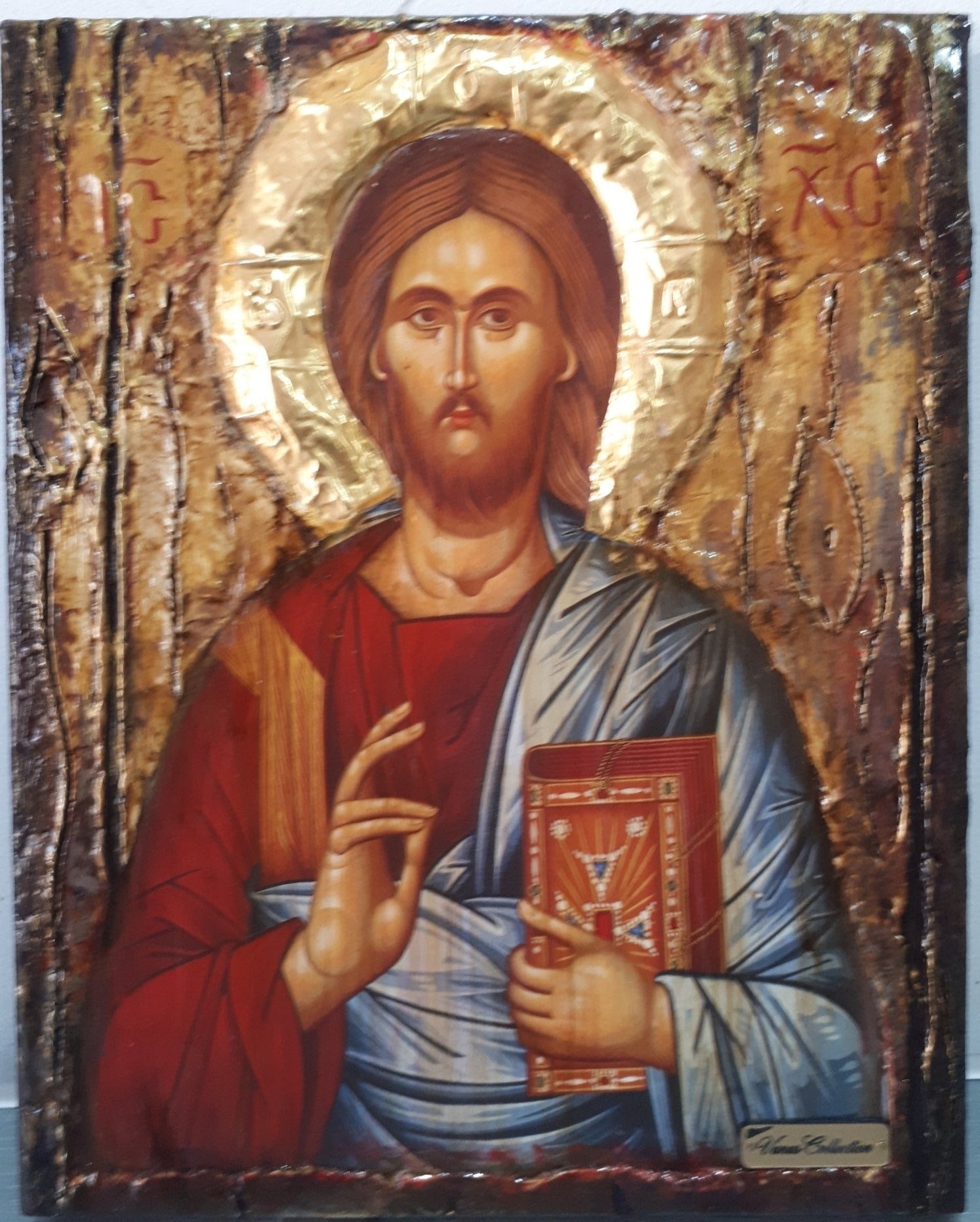 Handmade Jesus Christ Pantocrator - Christianity Orthodox Byzantine Greek Icons - Vanas Collection