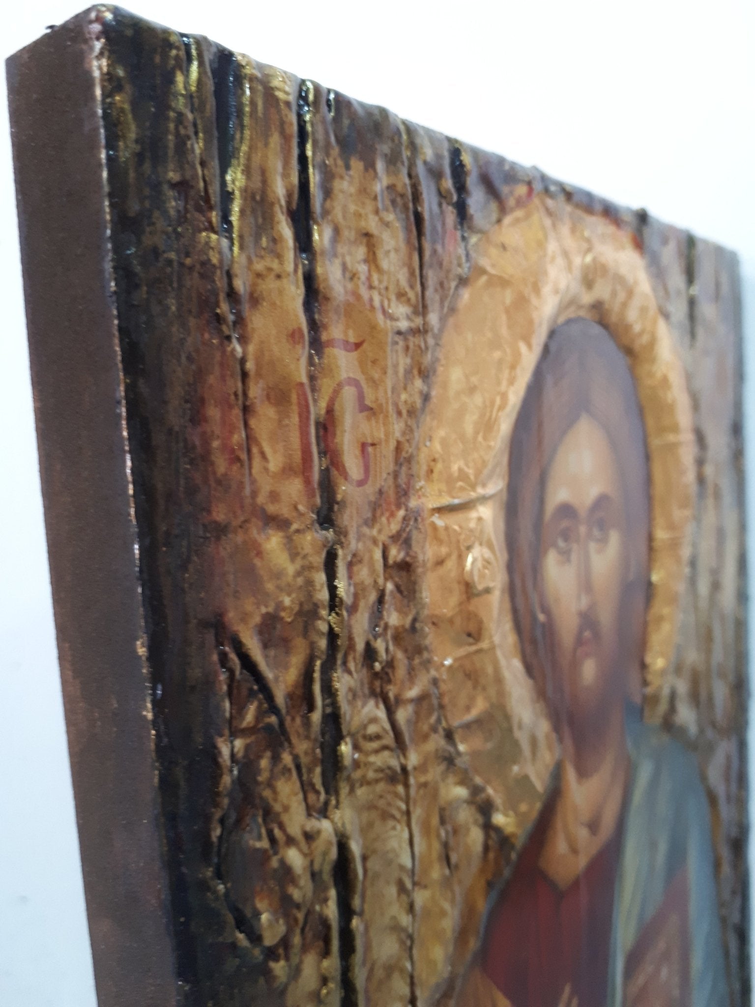 Handmade Jesus Christ Pantocrator - Christianity Orthodox Byzantine Greek Icons - Vanas Collection