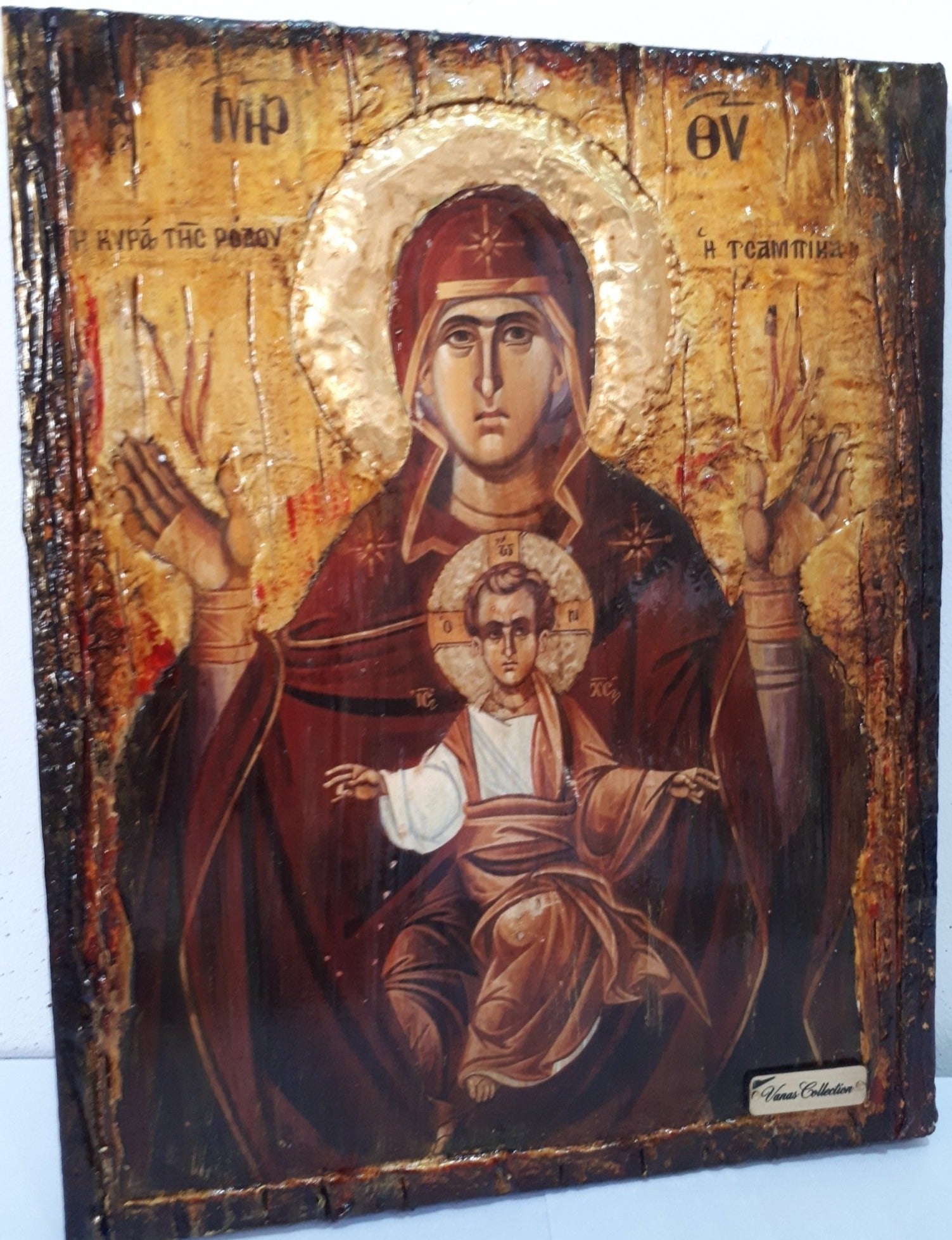 Holy Virgin Mary Panagia Tsampika Rhodes Icon- Greek Russian Byzantine Orthodox Icons - Vanas Collection