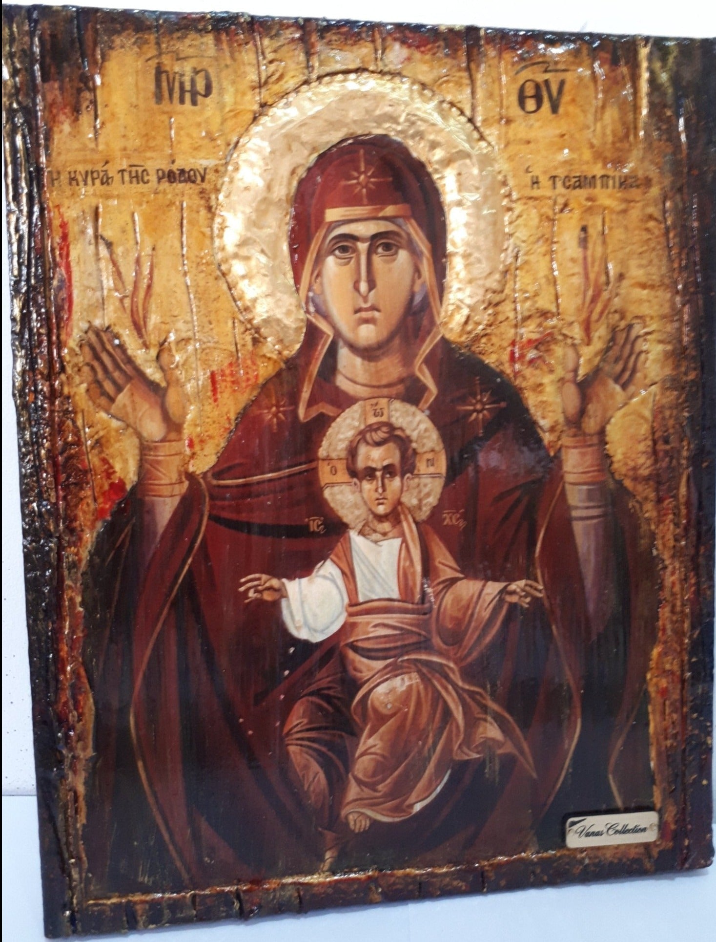 Holy Virgin Mary Panagia Tsampika Rhodes Icon- Greek Russian Byzantine Orthodox Icons - Vanas Collection