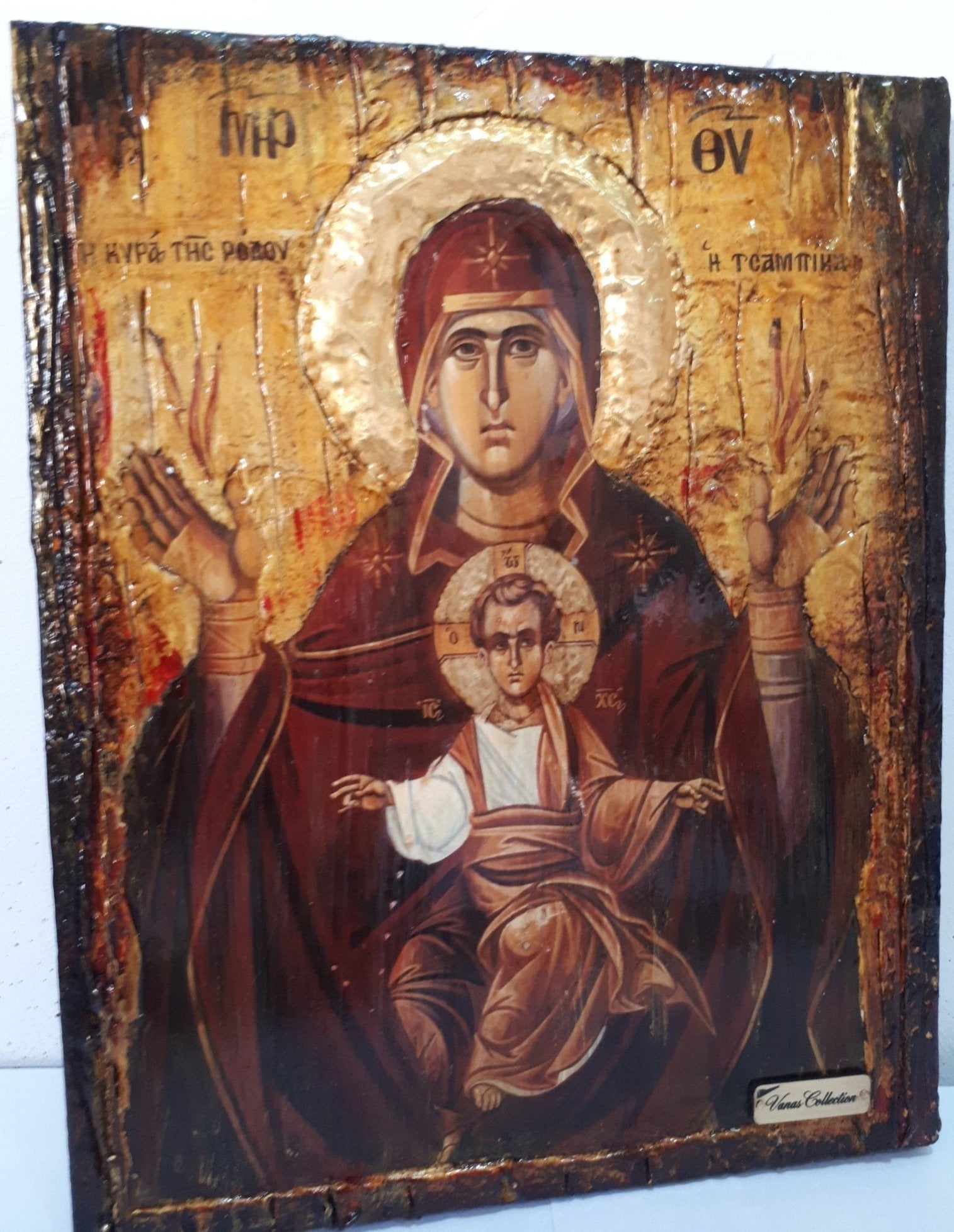 Holy Virgin Mary Panagia Tsampika Rhodes Icon- Greek Russian Byzantine Orthodox Icons - Vanas Collection