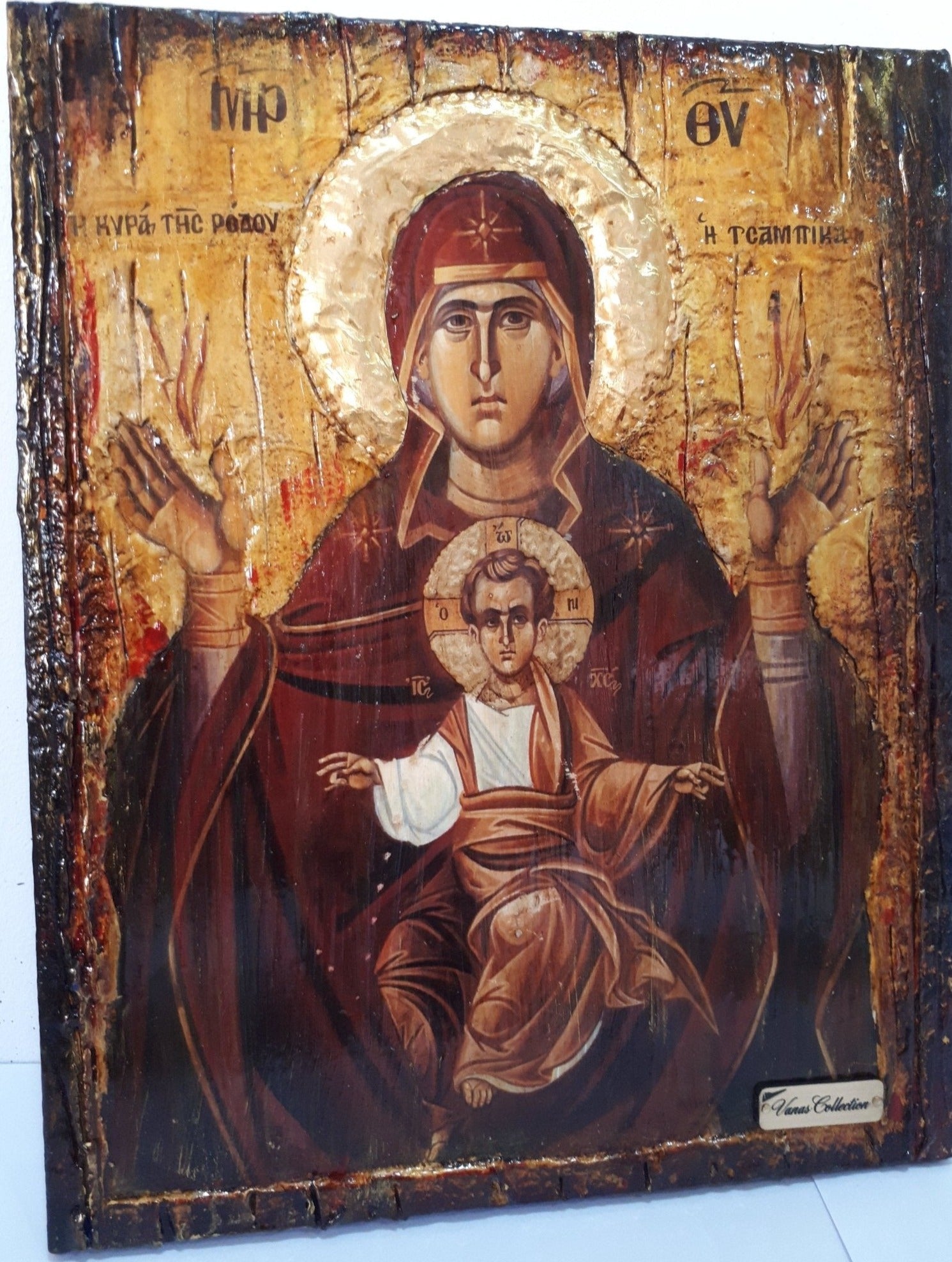 Holy Virgin Mary Panagia Tsampika Rhodes Icon- Greek Russian Byzantine Orthodox Icons - Vanas Collection