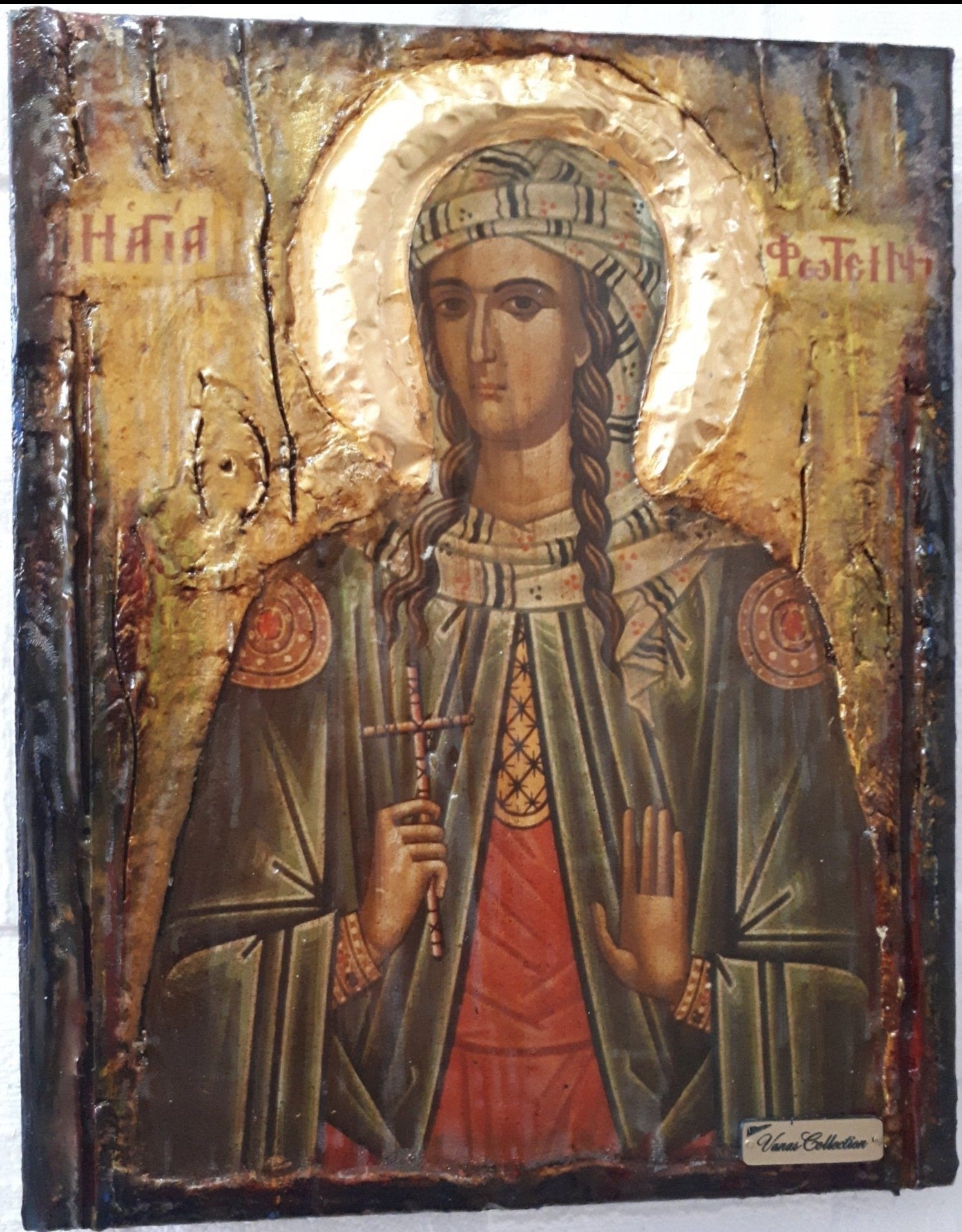 Icon of St. Photini Fotini-the Samaritan Woman-Orthodox Greek Byzantine Handmade - Vanas Collection