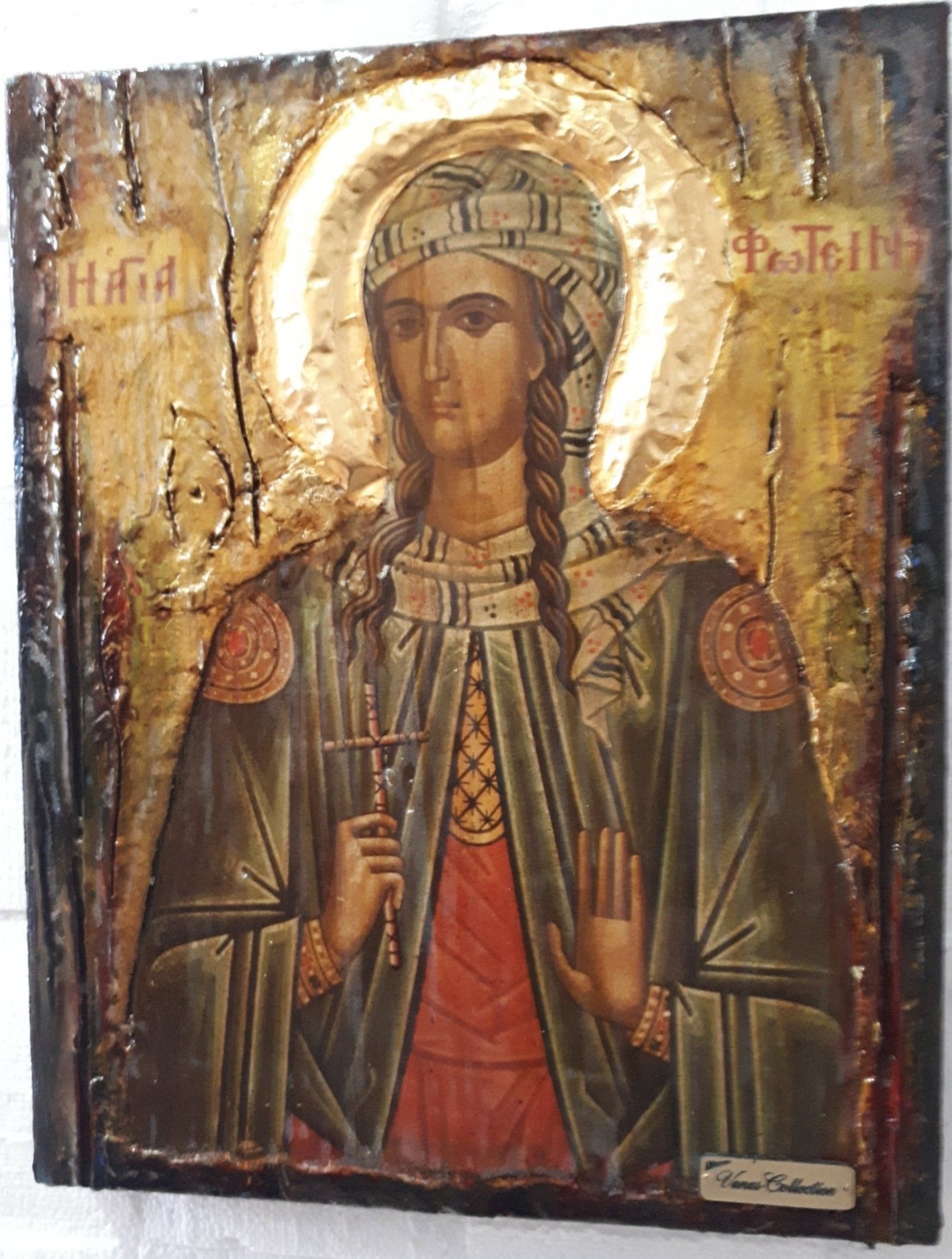 Icon of St. Photini Fotini-the Samaritan Woman-Orthodox Greek Byzantine Handmade - Vanas Collection