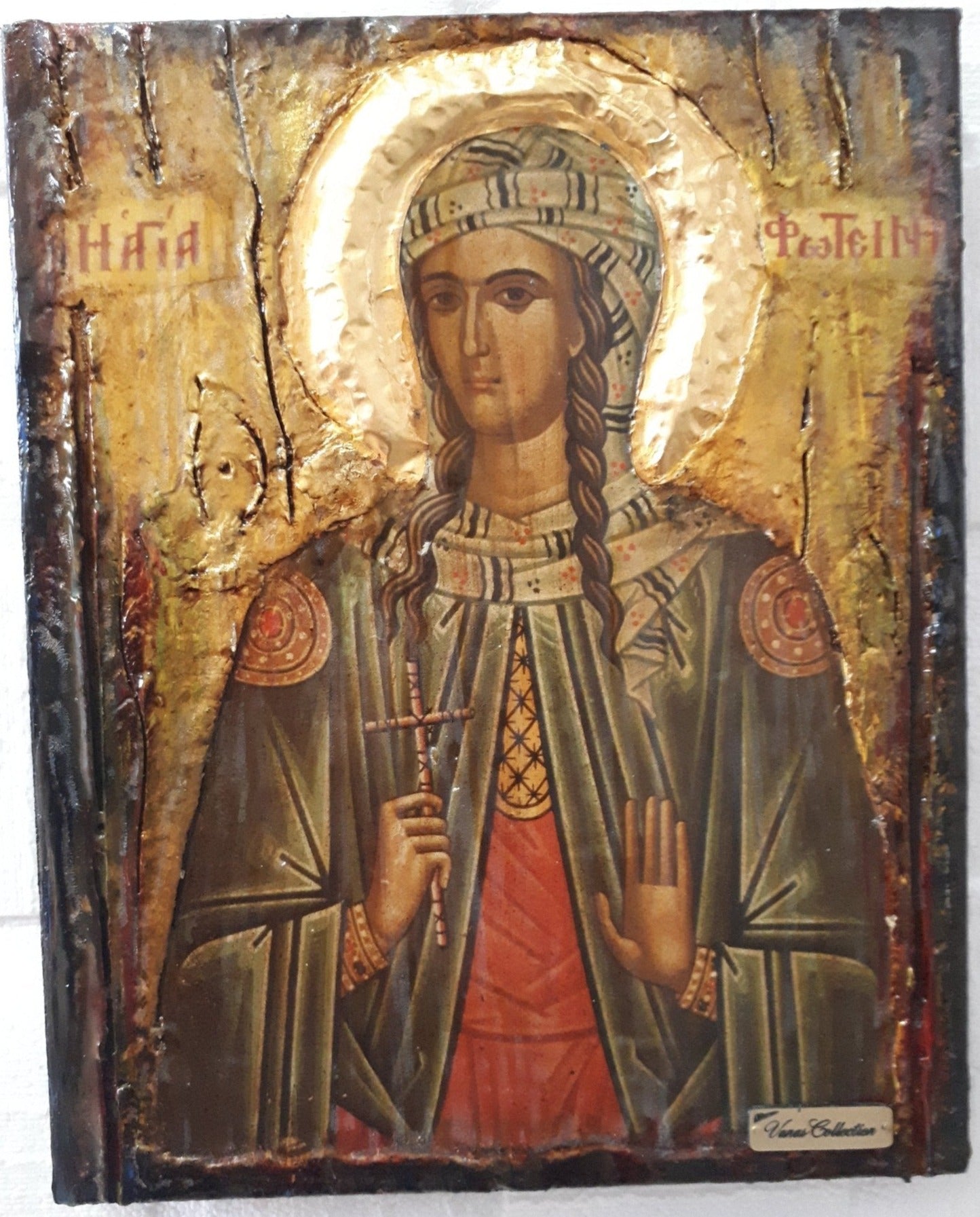 Icon of St. Photini Fotini-the Samaritan Woman-Orthodox Greek Byzantine Handmade - Vanas Collection