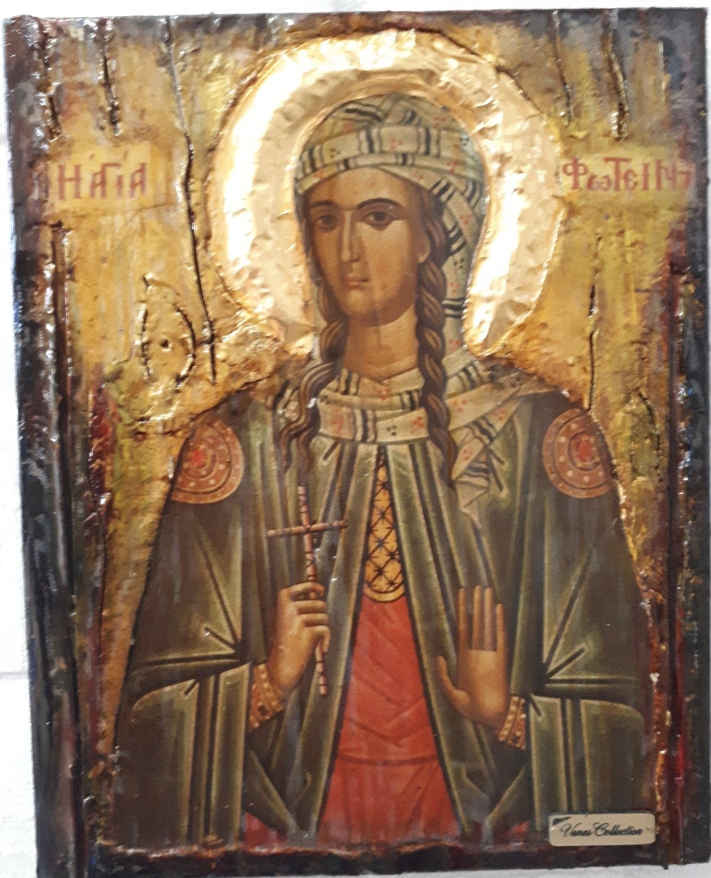 Icon of St. Photini Fotini-the Samaritan Woman-Orthodox Greek Byzantine Handmade - Vanas Collection