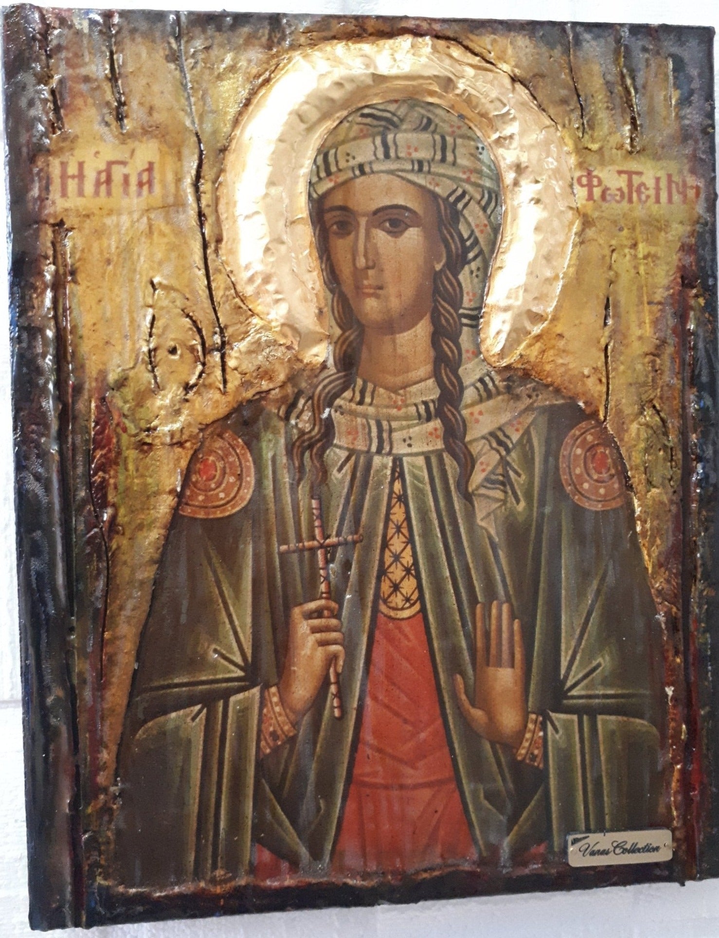 Icon of St. Photini Fotini-the Samaritan Woman-Orthodox Greek Byzantine Handmade - Vanas Collection