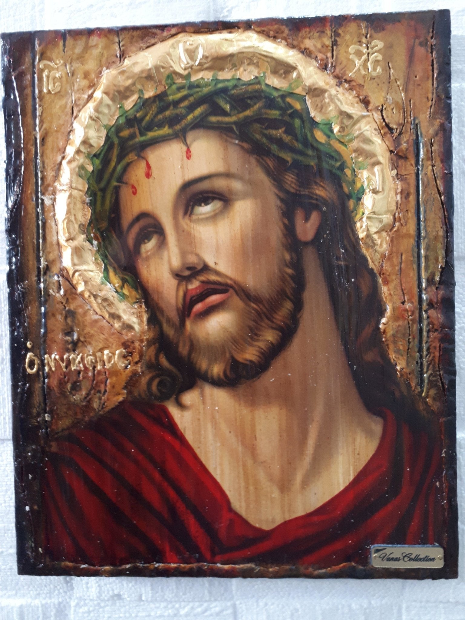 Jesus Christ "the Bridegroom" Nymphios on Wood-Greek Russian Orthodox Face Art Icons - Vanas Collection