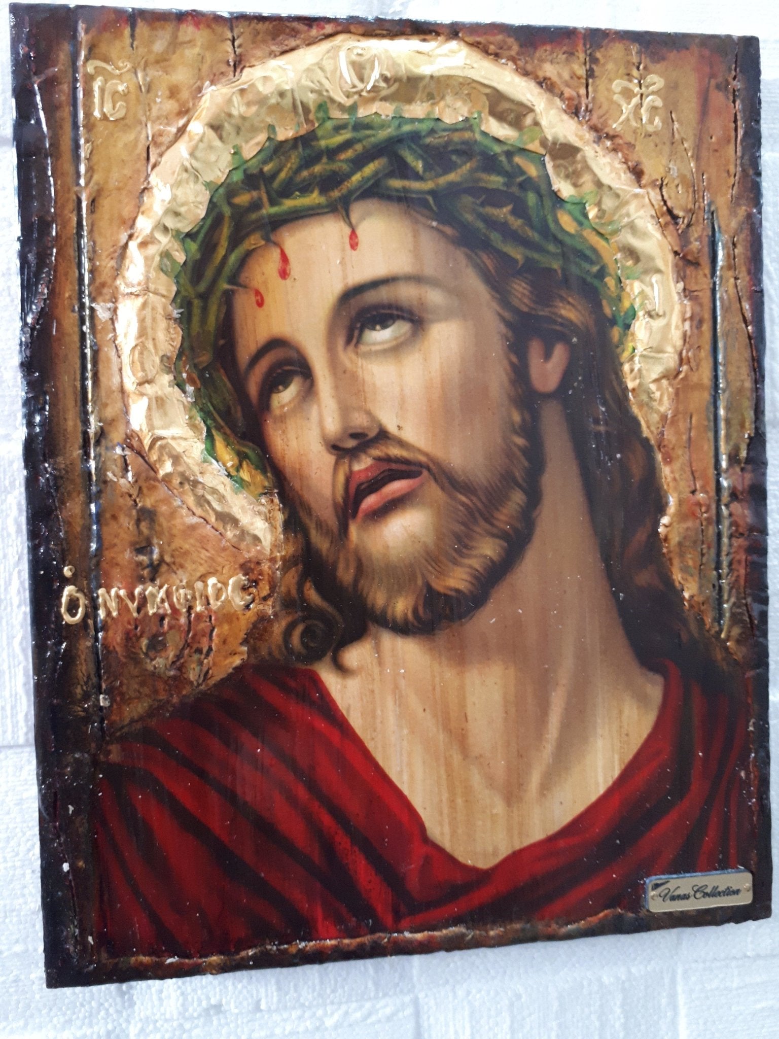 Jesus Christ "the Bridegroom" Nymphios on Wood-Greek Russian Orthodox Face Art Icons - Vanas Collection