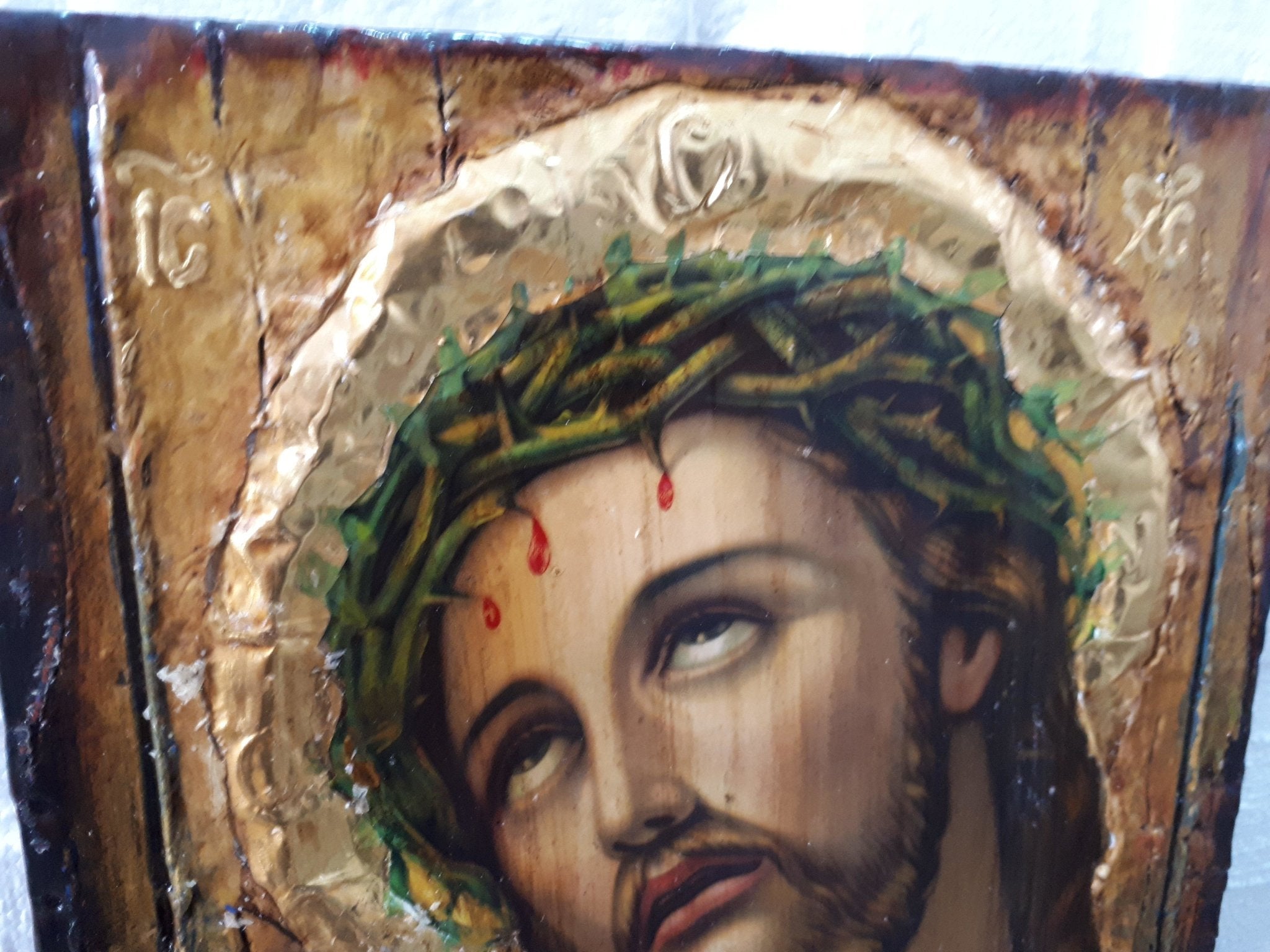 Jesus Christ "the Bridegroom" Nymphios on Wood-Greek Russian Orthodox Face Art Icons - Vanas Collection