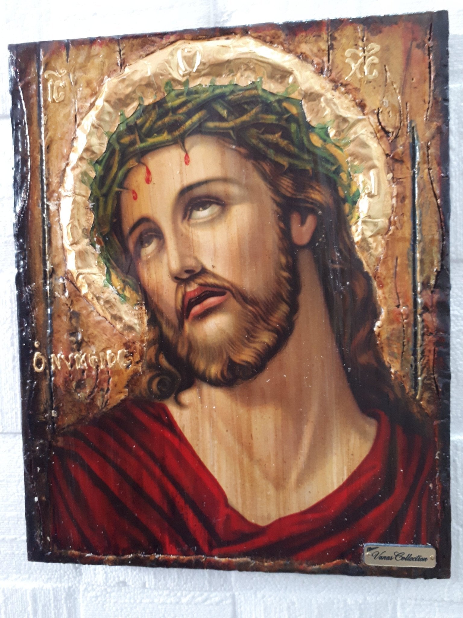 Jesus Christ "the Bridegroom" Nymphios on Wood-Greek Russian Orthodox Face Art Icons - Vanas Collection