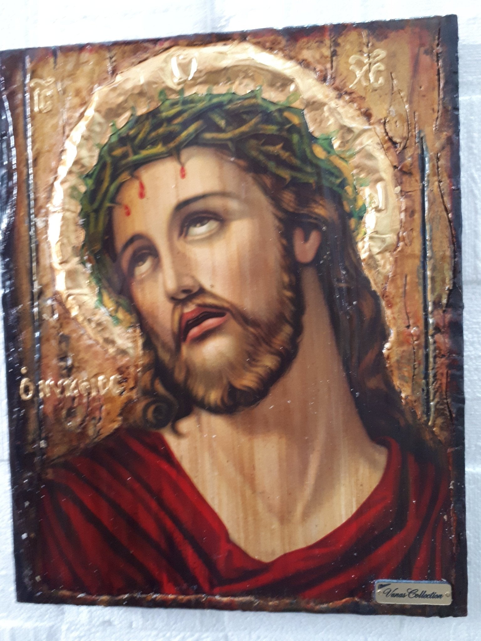 Jesus Christ "the Bridegroom" Nymphios on Wood-Greek Russian Orthodox Face Art Icons - Vanas Collection