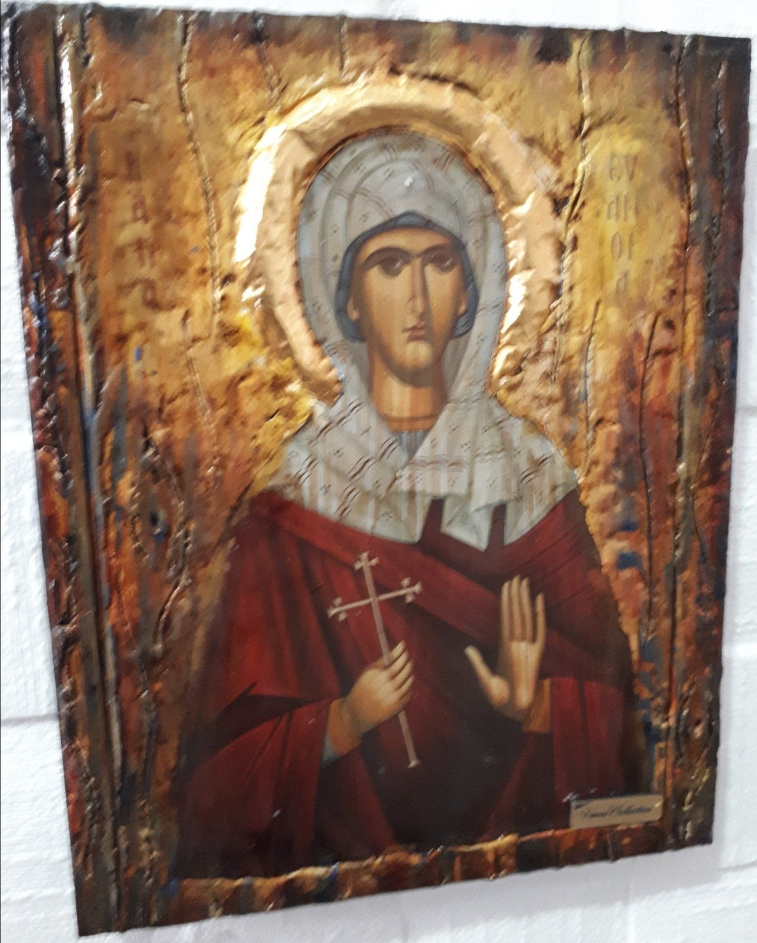 Saint Evanthia Orthodox Icon - Russian Greek Byzantine Wood Icons Antique Style - Vanas Collection