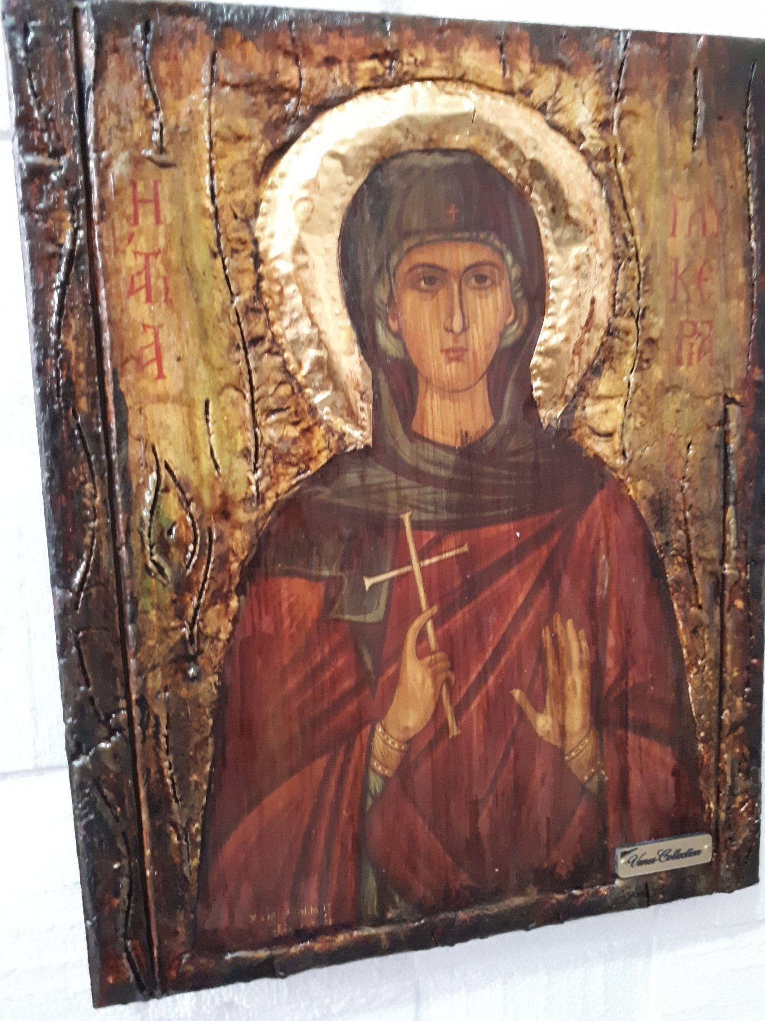 Saint Glyceria Glykeria- Rare Orthodox Byzantine Greek Made Icon-Unique Handmade - Vanas Collection