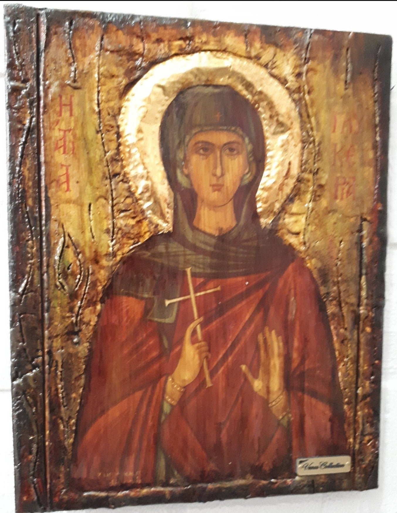 Saint Glyceria Glykeria- Rare Orthodox Byzantine Greek Made Icon-Unique Handmade - Vanas Collection