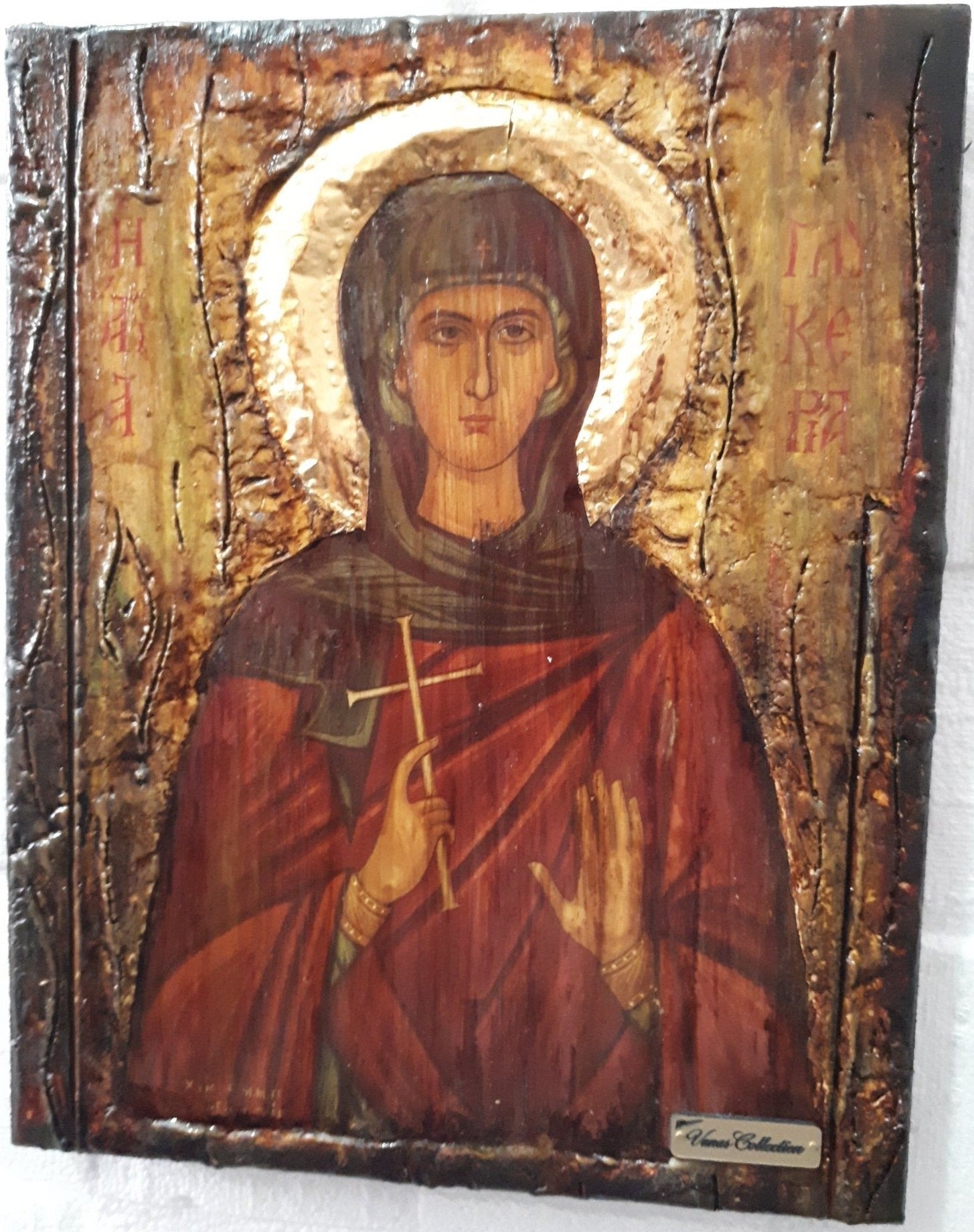 Saint Glyceria Glykeria- Rare Orthodox Byzantine Greek Made Icon-Unique Handmade - Vanas Collection