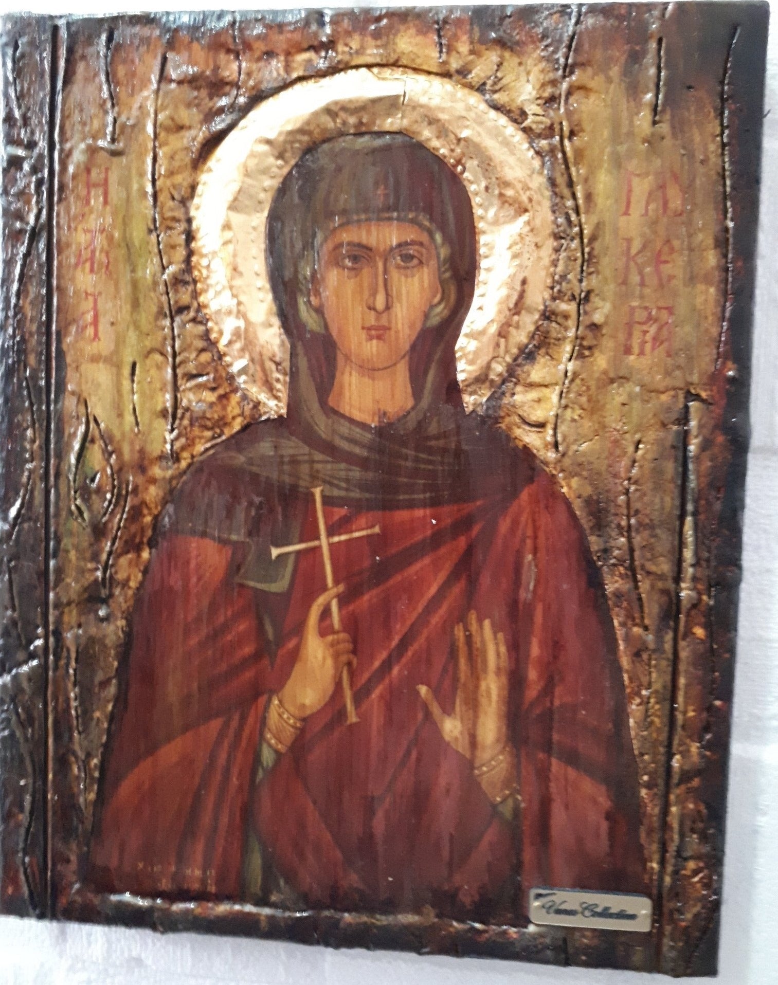 Saint Glyceria Glykeria- Rare Orthodox Byzantine Greek Made Icon-Unique Handmade - Vanas Collection