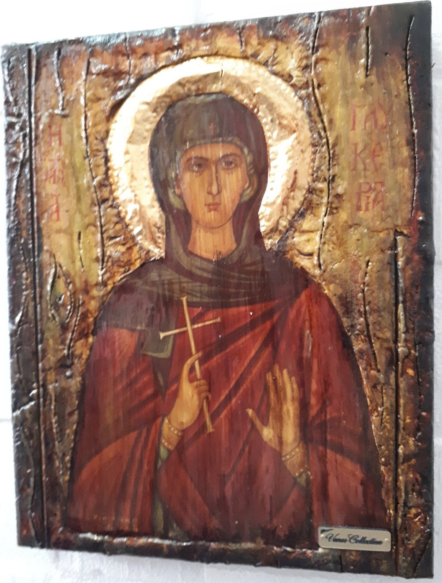 Saint Glyceria Glykeria- Rare Orthodox Byzantine Greek Made Icon-Unique Handmade - Vanas Collection