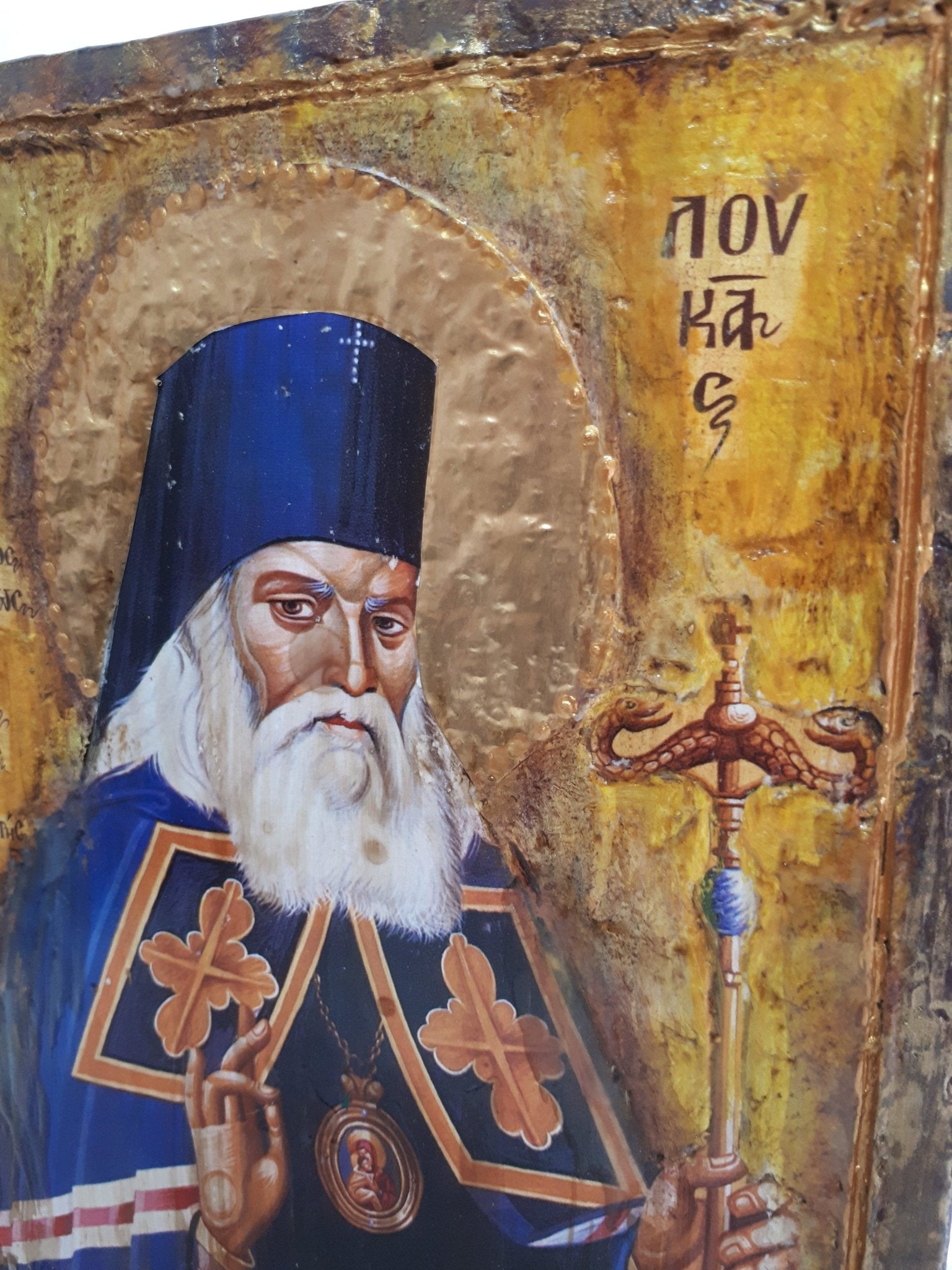 Saint Loukas Luke Icon-Greek Orthodox Byzantine Antique Style Icons - Vanas Collection