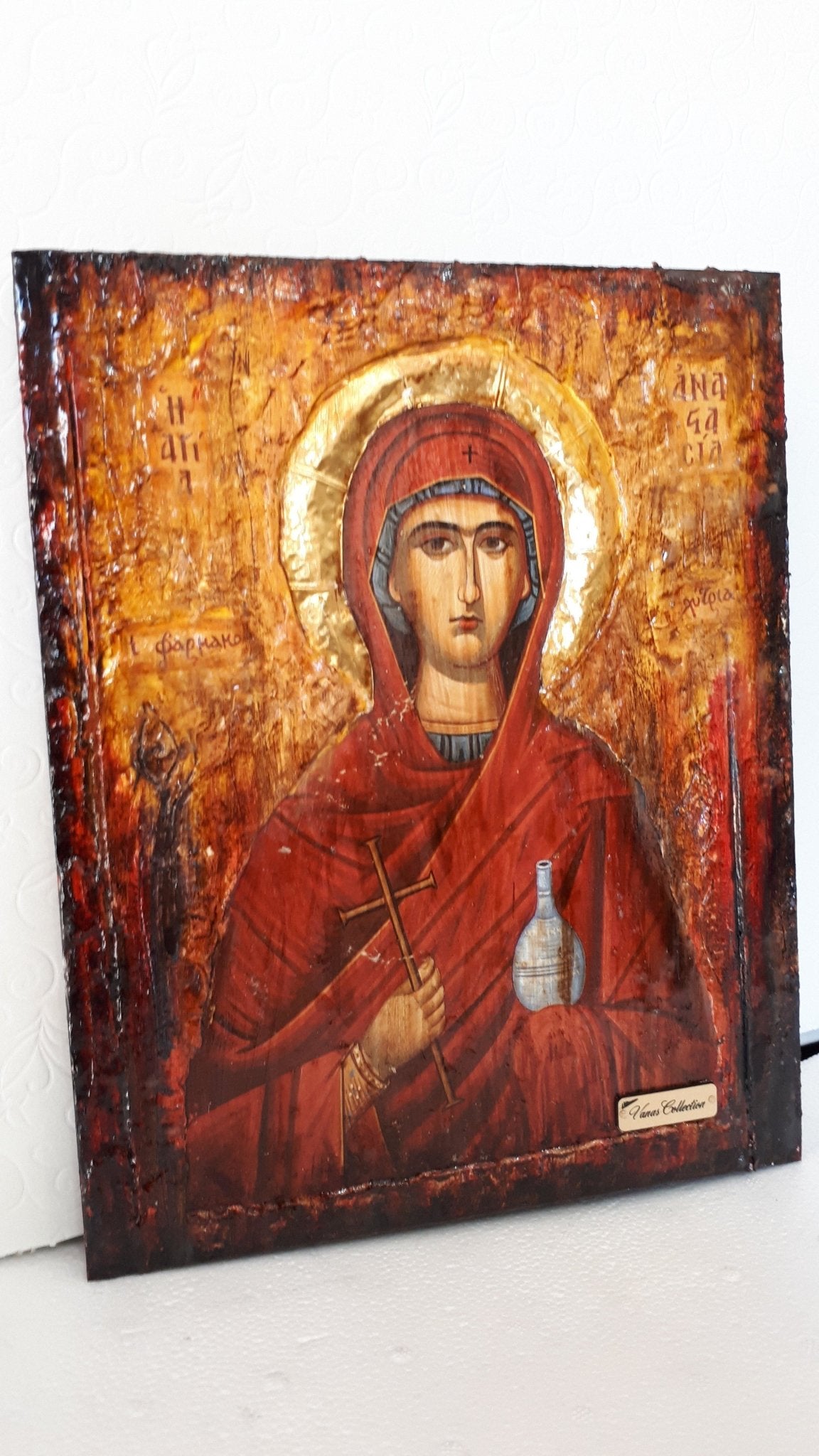 Saint St. Anastasia Farmakolytria Icon-Greek Russian Orthodox Antique Style Icon - Vanas Collection