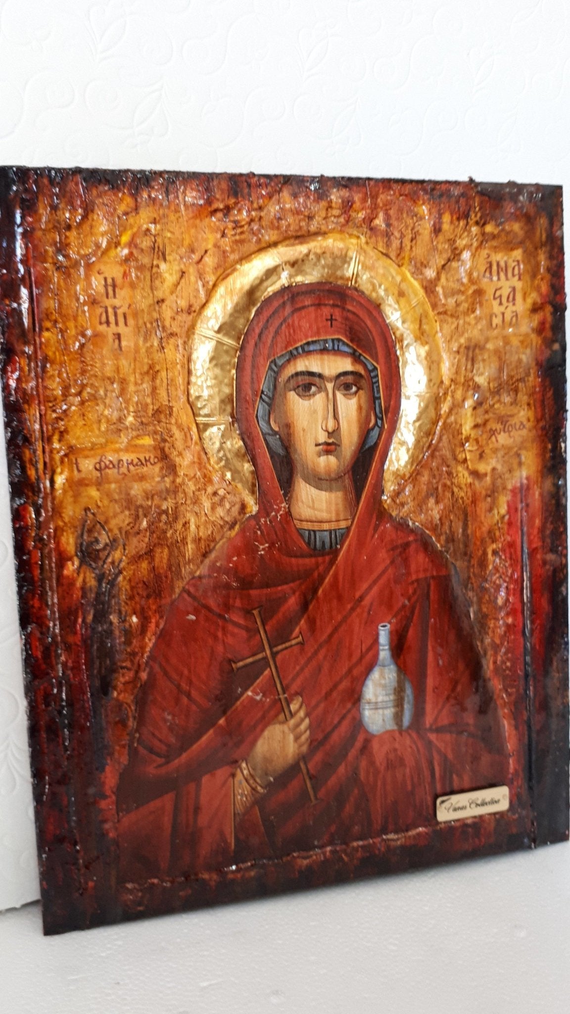 Saint St. Anastasia Farmakolytria Icon-Greek Russian Orthodox Antique Style Icon - Vanas Collection