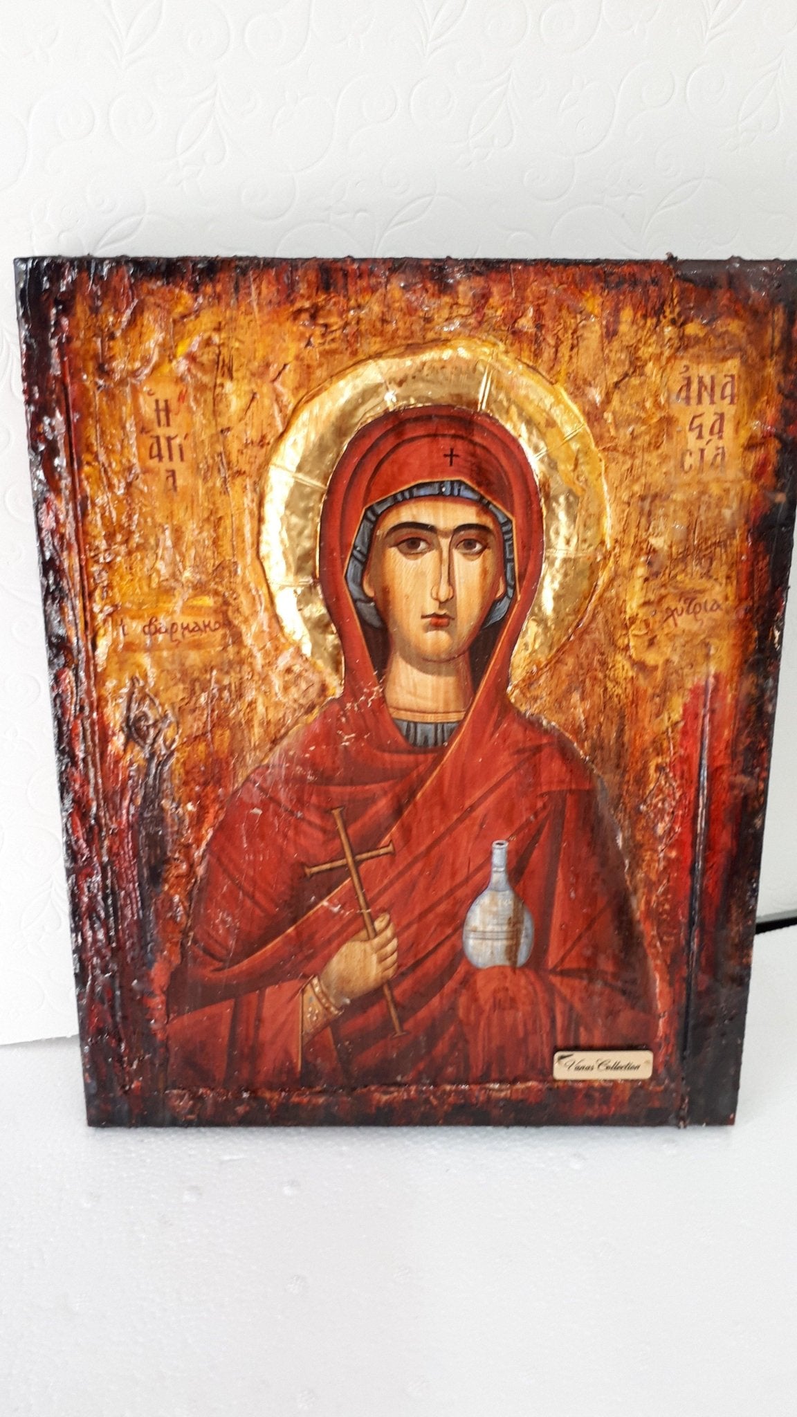 Saint St. Anastasia Farmakolytria Icon-Greek Russian Orthodox Antique Style Icon - Vanas Collection