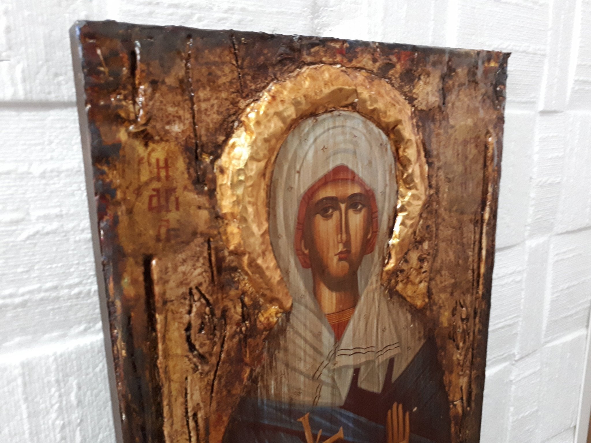 Saint St. Aphrodite, the Virgin Martyr Icon-Orthodox Greek Byzantine Wood Icons - Vanas Collection