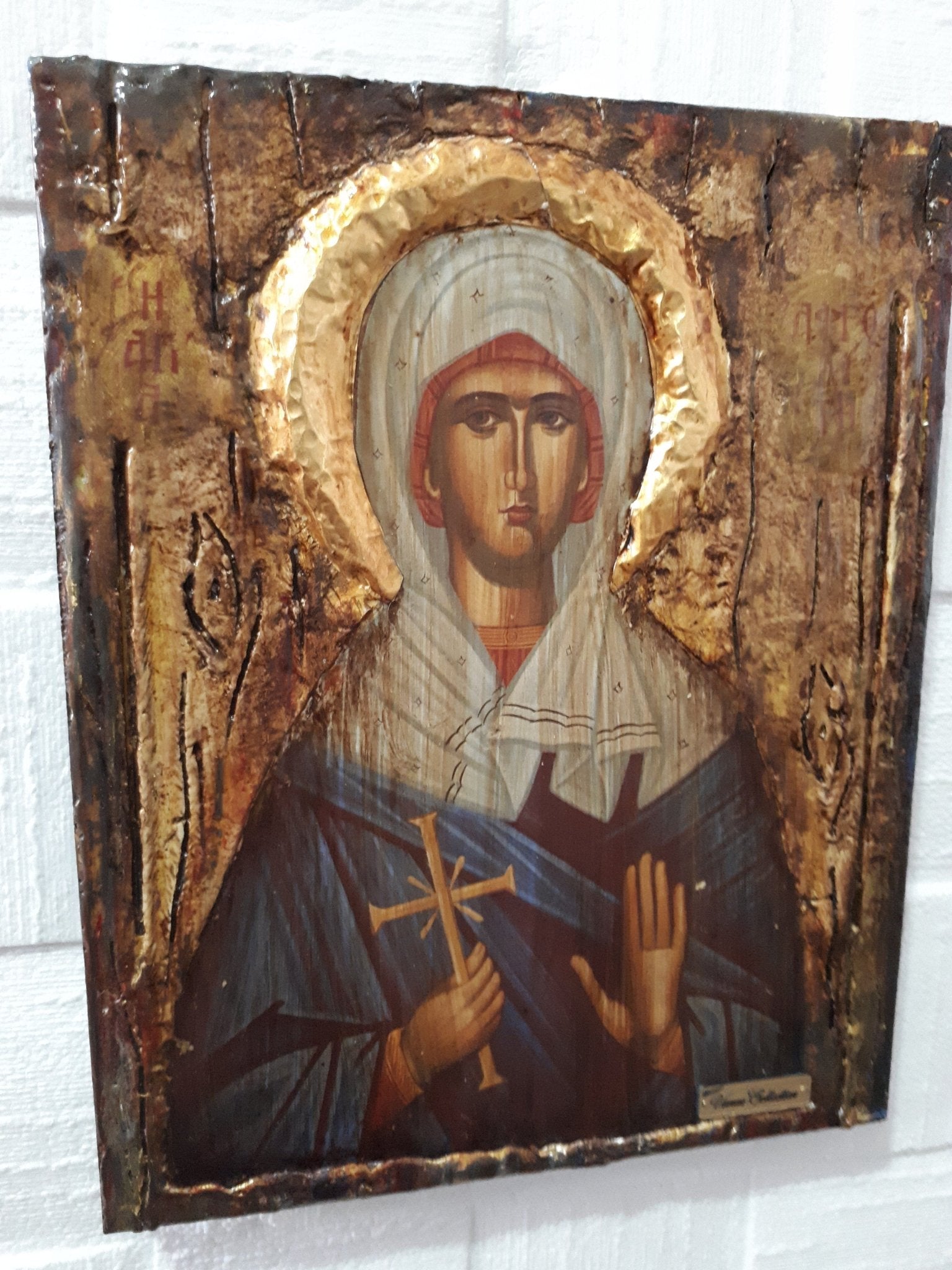 Saint St. Aphrodite, the Virgin Martyr Icon-Orthodox Greek Byzantine Wood Icons - Vanas Collection