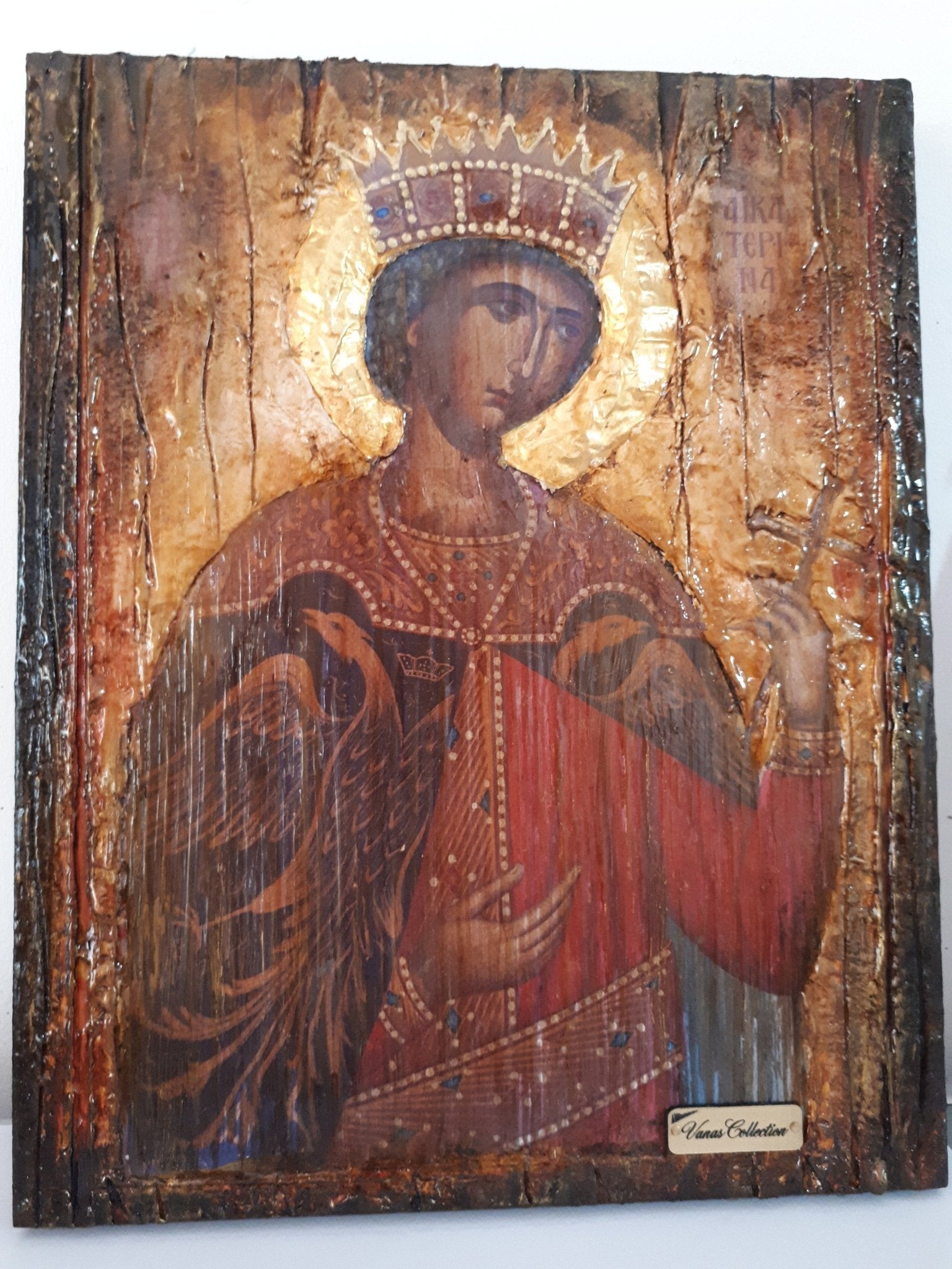 Saint St Catherine Icon - Greek Russian Orthodox Byzantine Handmade Icons - Vanas Collection