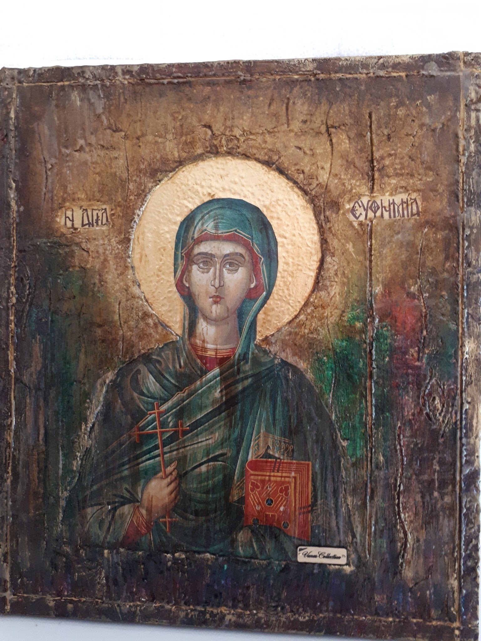 Saint St. Euphemia Efimia Greek Orthodox Byzantine Icon Handmade - Vanas Collection