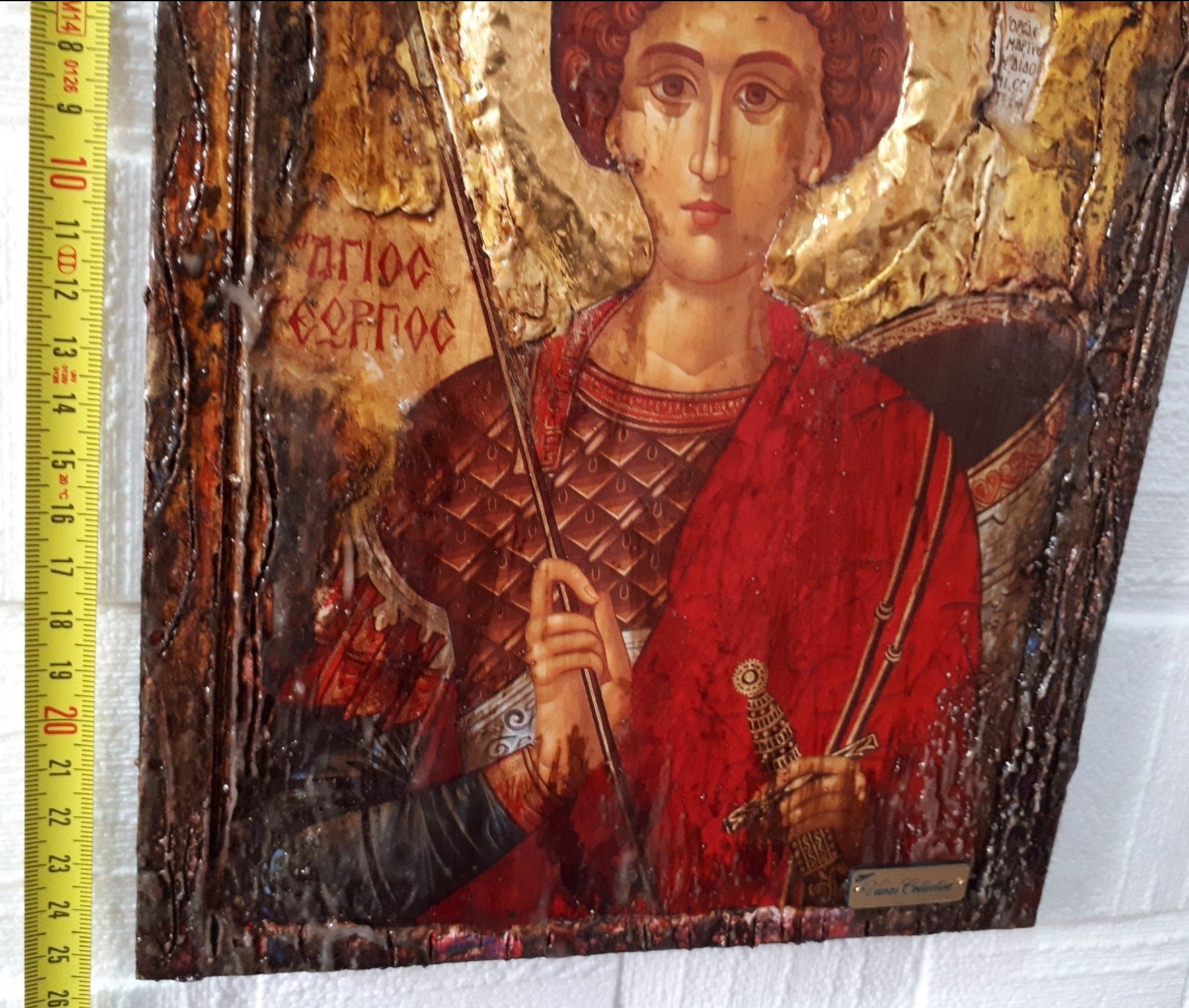 Saint St. George Icon- Handmade Greek Orthodox Byzantine Antique Style Icons - Vanas Collection