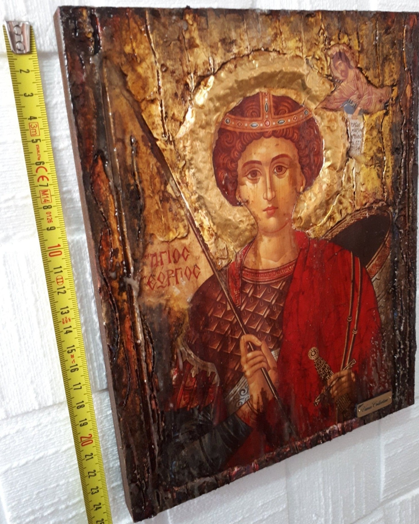 Saint St. George Icon- Handmade Greek Orthodox Byzantine Antique Style Icons - Vanas Collection