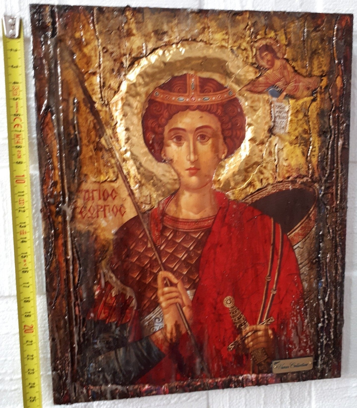 Saint St. George Icon- Handmade Greek Orthodox Byzantine Antique Style Icons - Vanas Collection