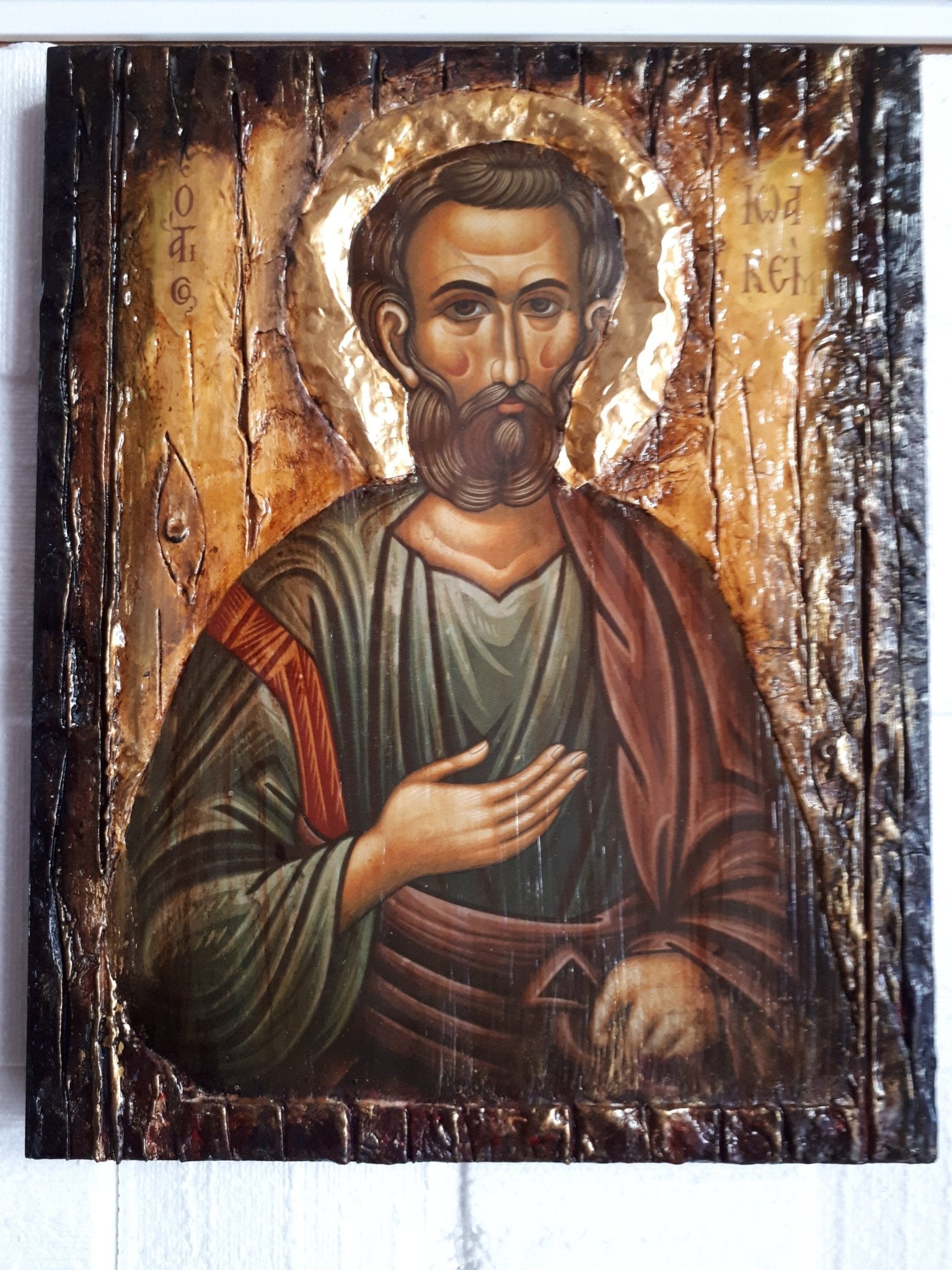 Saint St. Ioakeim Joachim Wooden Icon-Greek Christian Orthodox Catholic Icons - Vanas Collection