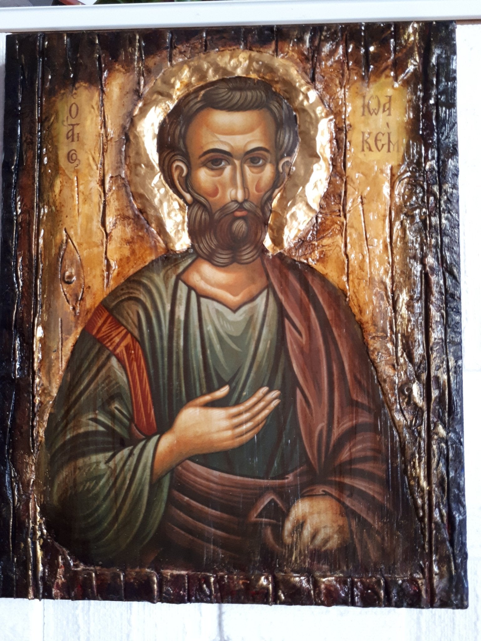 Saint St. Ioakeim Joachim Wooden Icon-Greek Christian Orthodox Catholic Icons - Vanas Collection