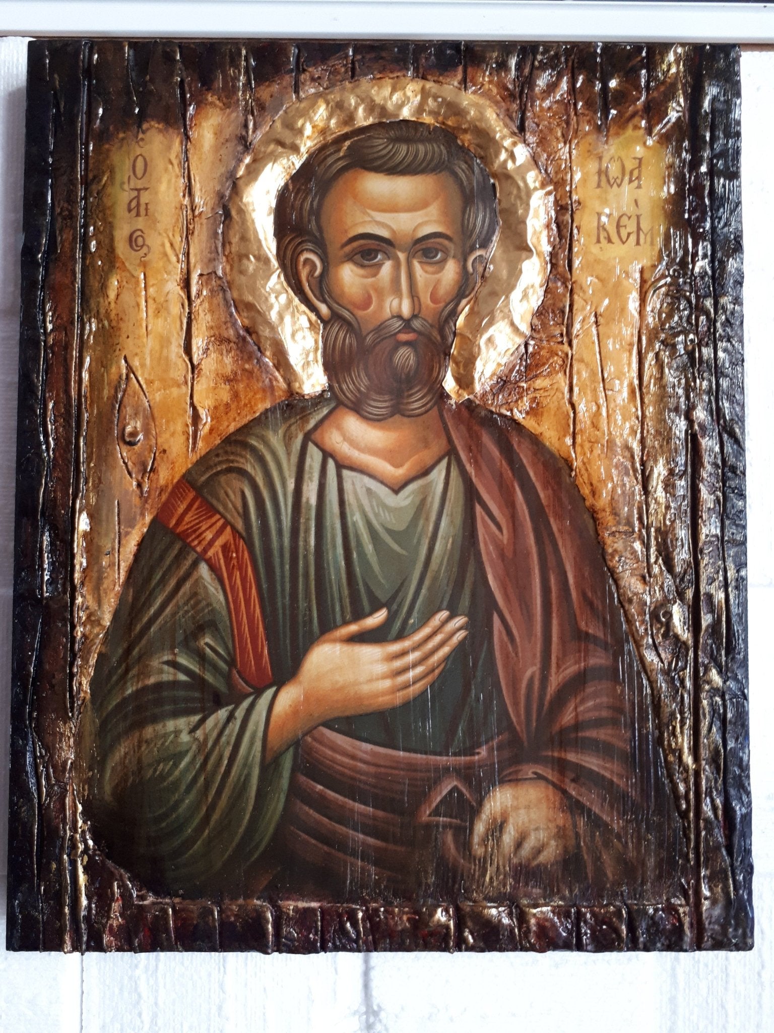 Saint St. Ioakeim Joachim Wooden Icon-Greek Christian Orthodox Catholic Icons - Vanas Collection