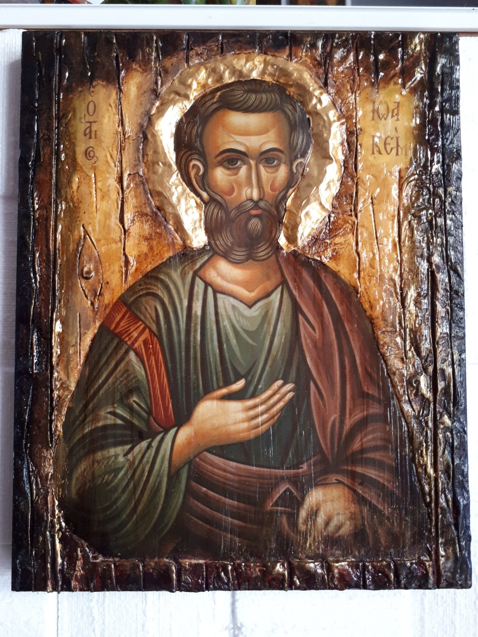 Saint St. Ioakeim Joachim Wooden Icon-Greek Christian Orthodox Catholic Icons - Vanas Collection