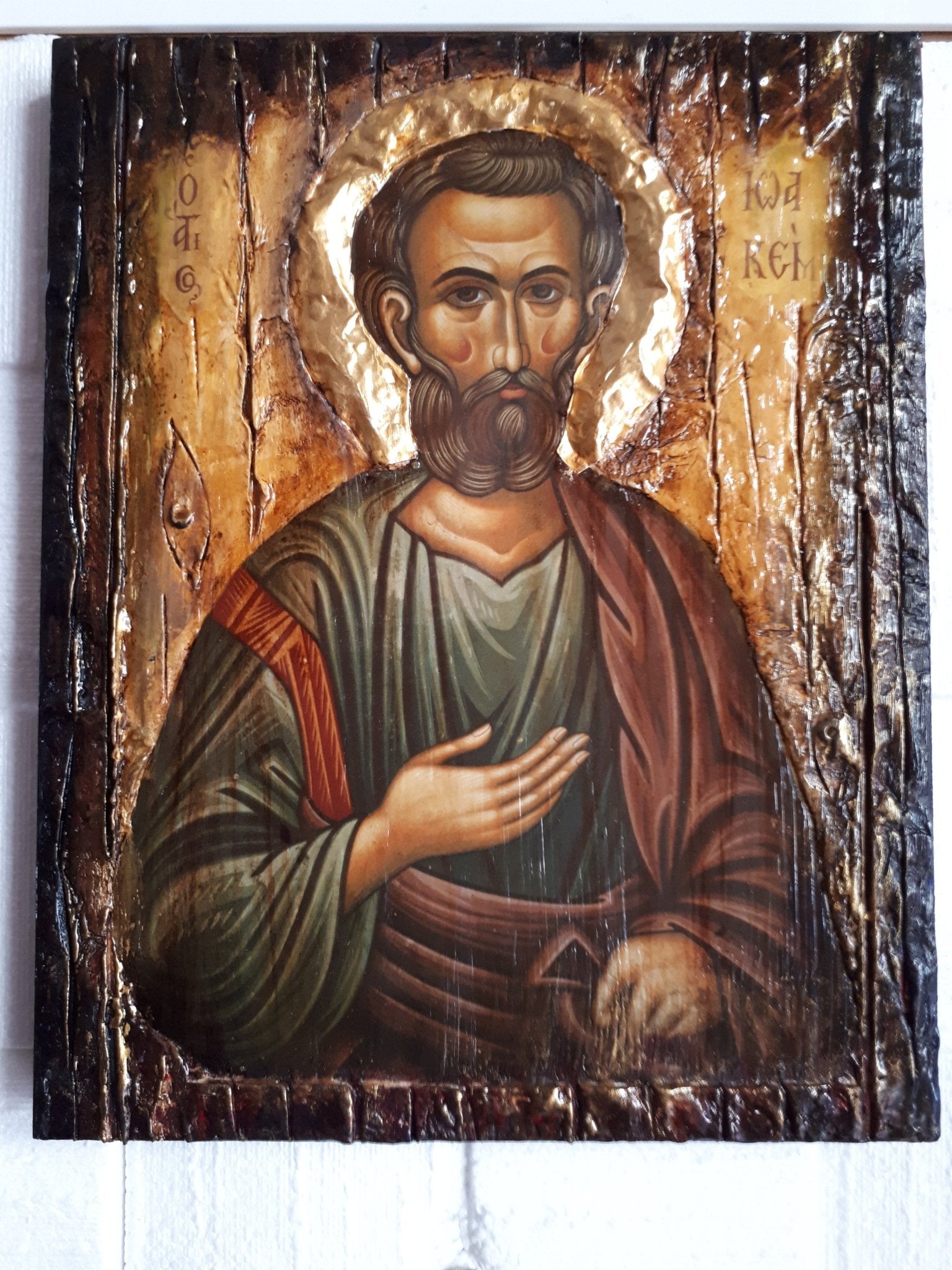 Saint St. Ioakeim Joachim Wooden Icon-Greek Christian Orthodox Catholic Icons - Vanas Collection