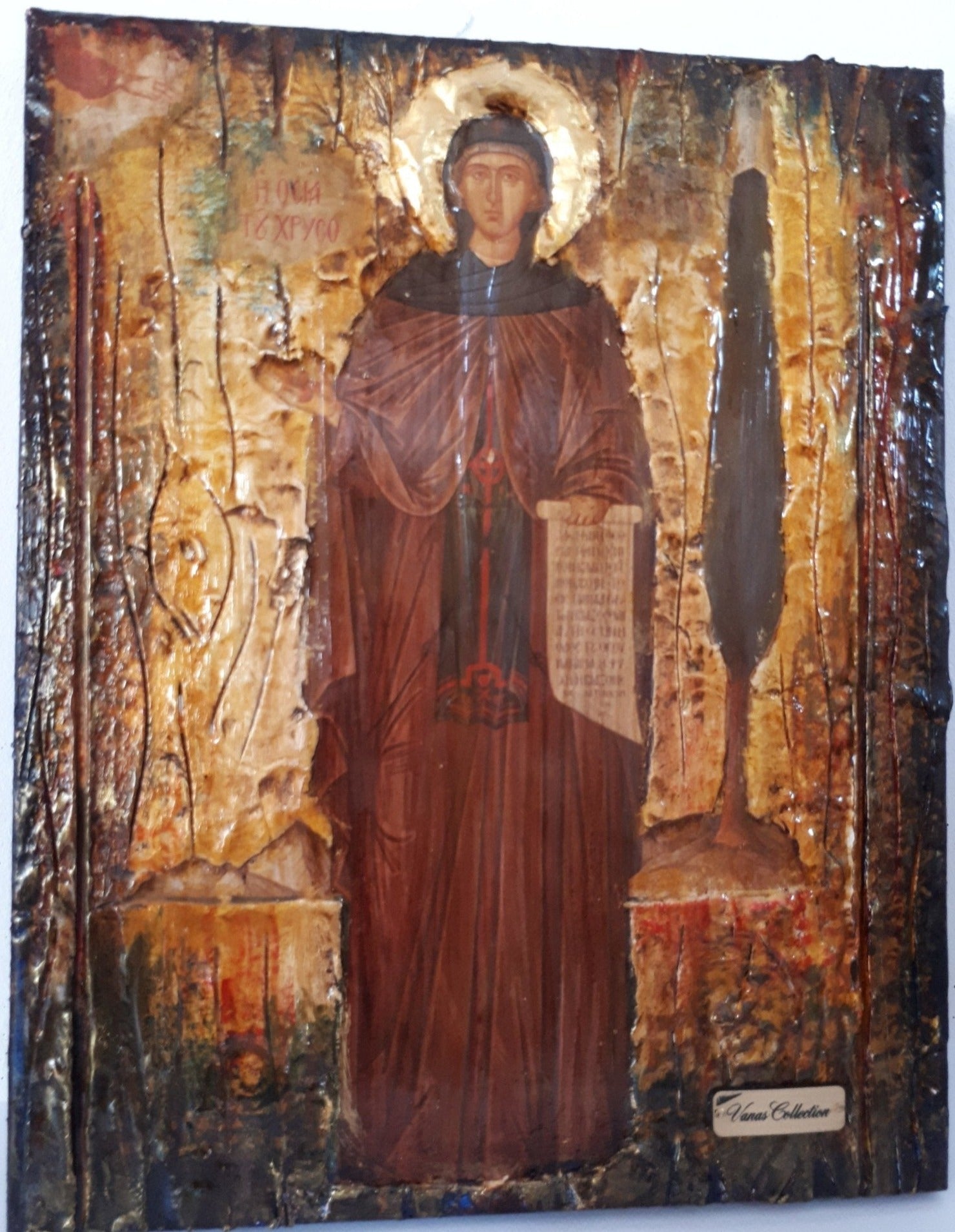 Saint St Irene Irini Chrysovalantou Full body Icon- Greek Orthodox Christian Icons - Vanas Collection