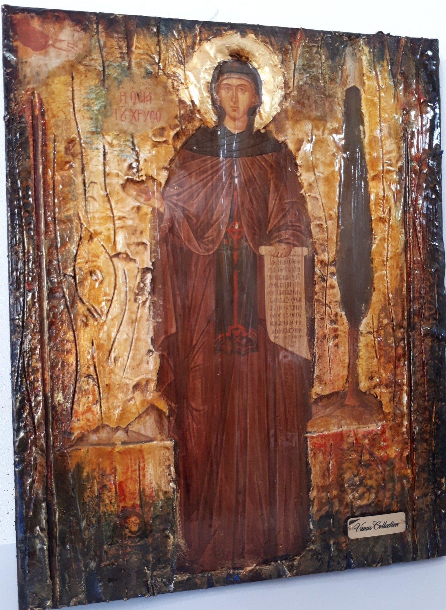 Saint St Irene Irini Chrysovalantou Full body Icon- Greek Orthodox Christian Icons - Vanas Collection