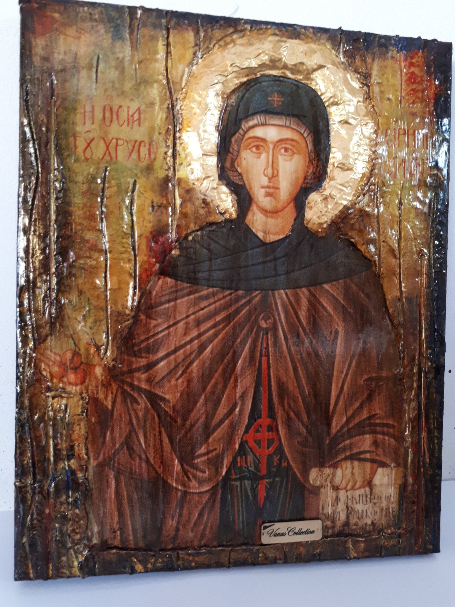 Saint St Irene Irini Chrysovalantou Icon-Greek Orthodox Christian Antique Style Icons - Vanas Collection