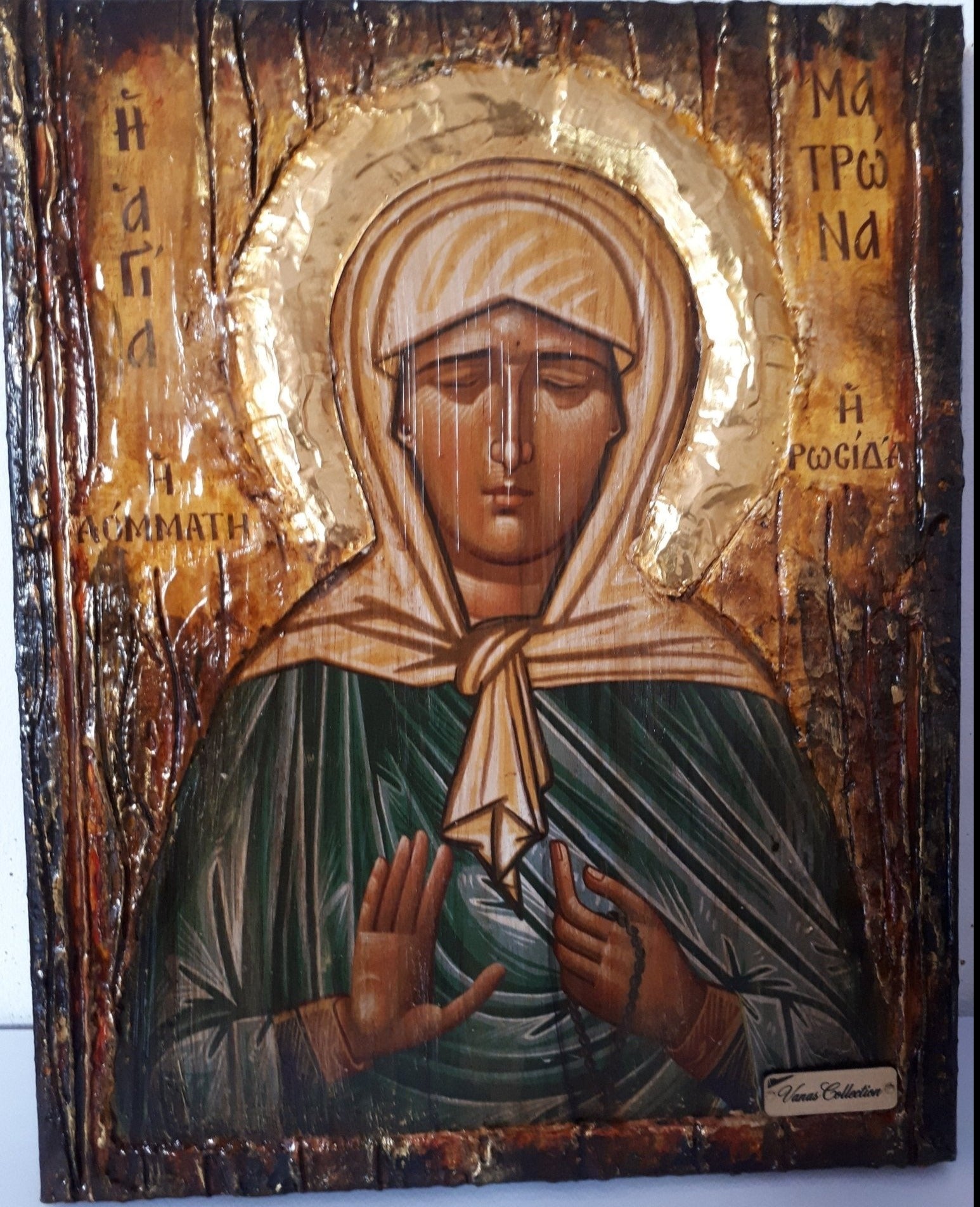 Saint St Matrona of Moscow Russian Orthodox Icon - Greek Handmade Icons - Vanas Collection