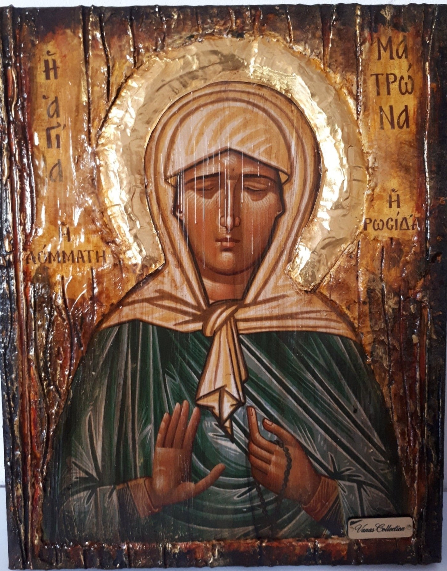 Saint St Matrona of Moscow Russian Orthodox Icon - Greek Handmade Icons - Vanas Collection